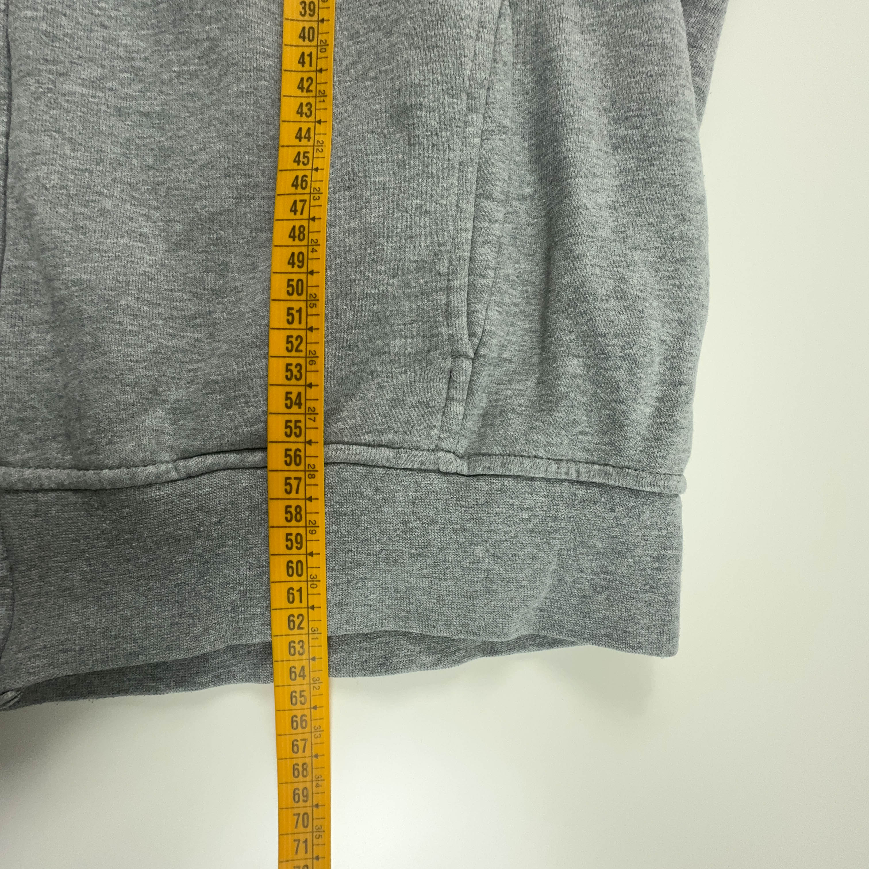 Felpa Fila Vintage grigia con cappuccio e zip anni 2000 logo grande - Taglia M/L uomo