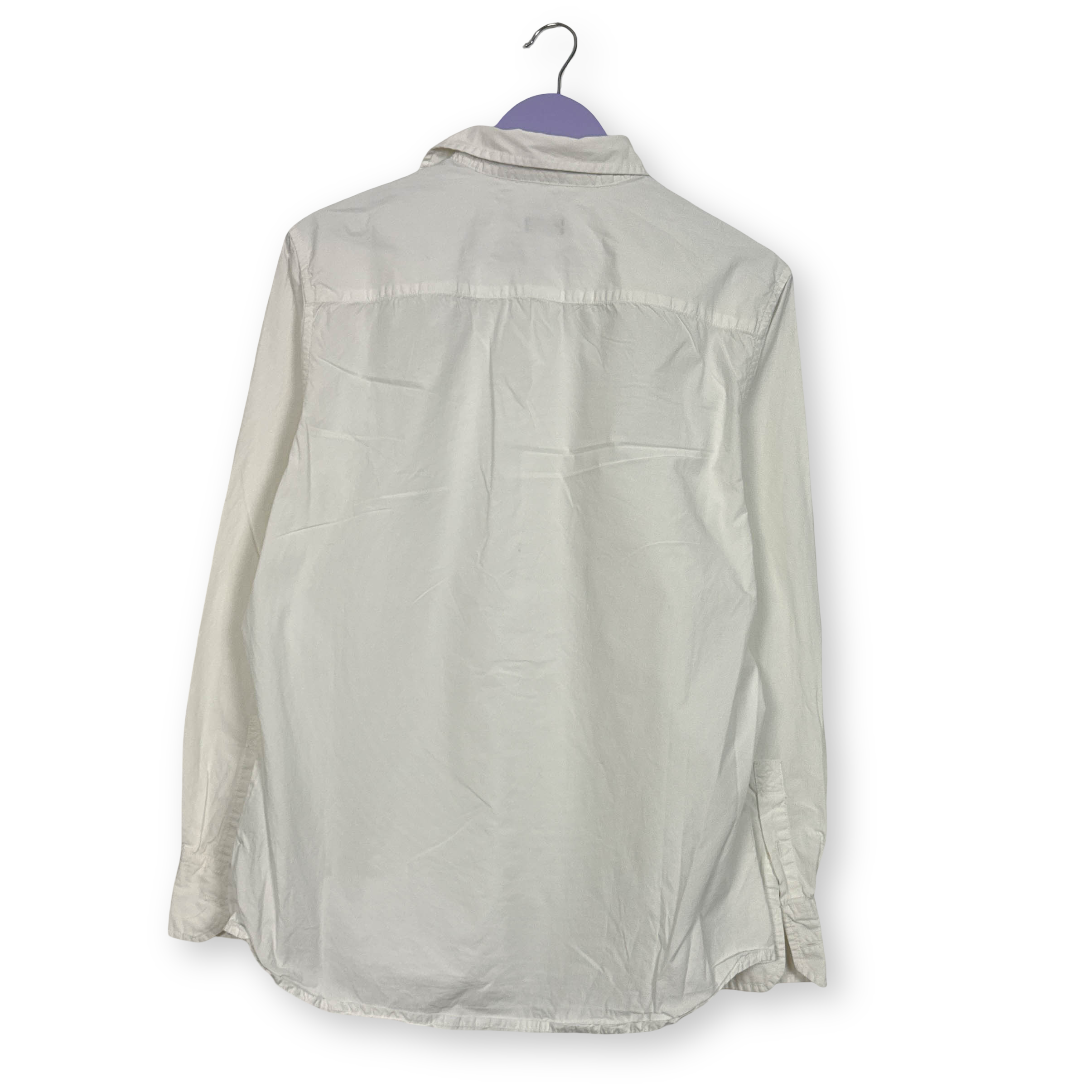 Camicia Napapijri bianca a tinta unita in cotone - Taglia L uomo