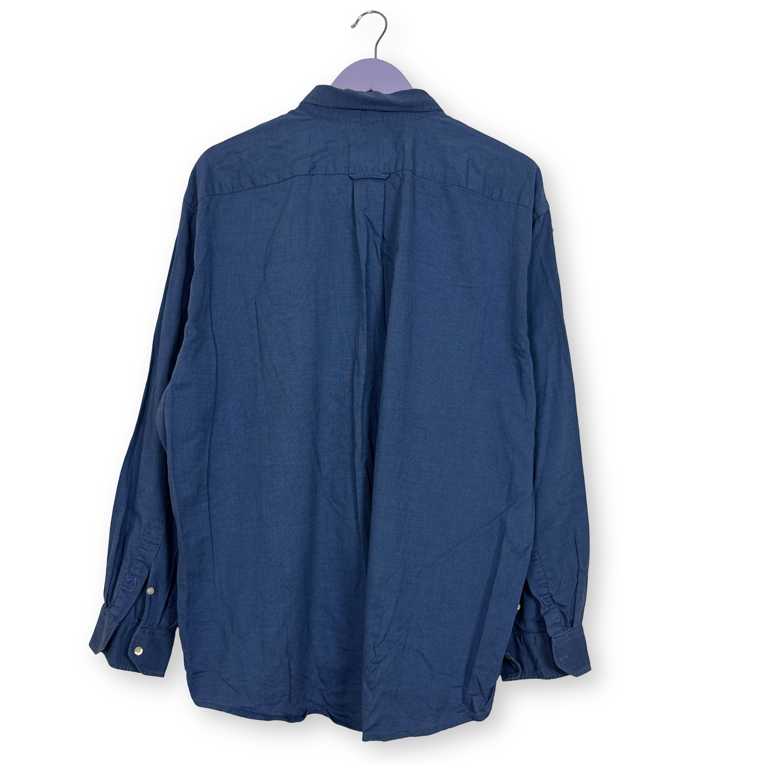 Camicia Lacoste Vintage blu a tinta unita - Taglia 45 uomo