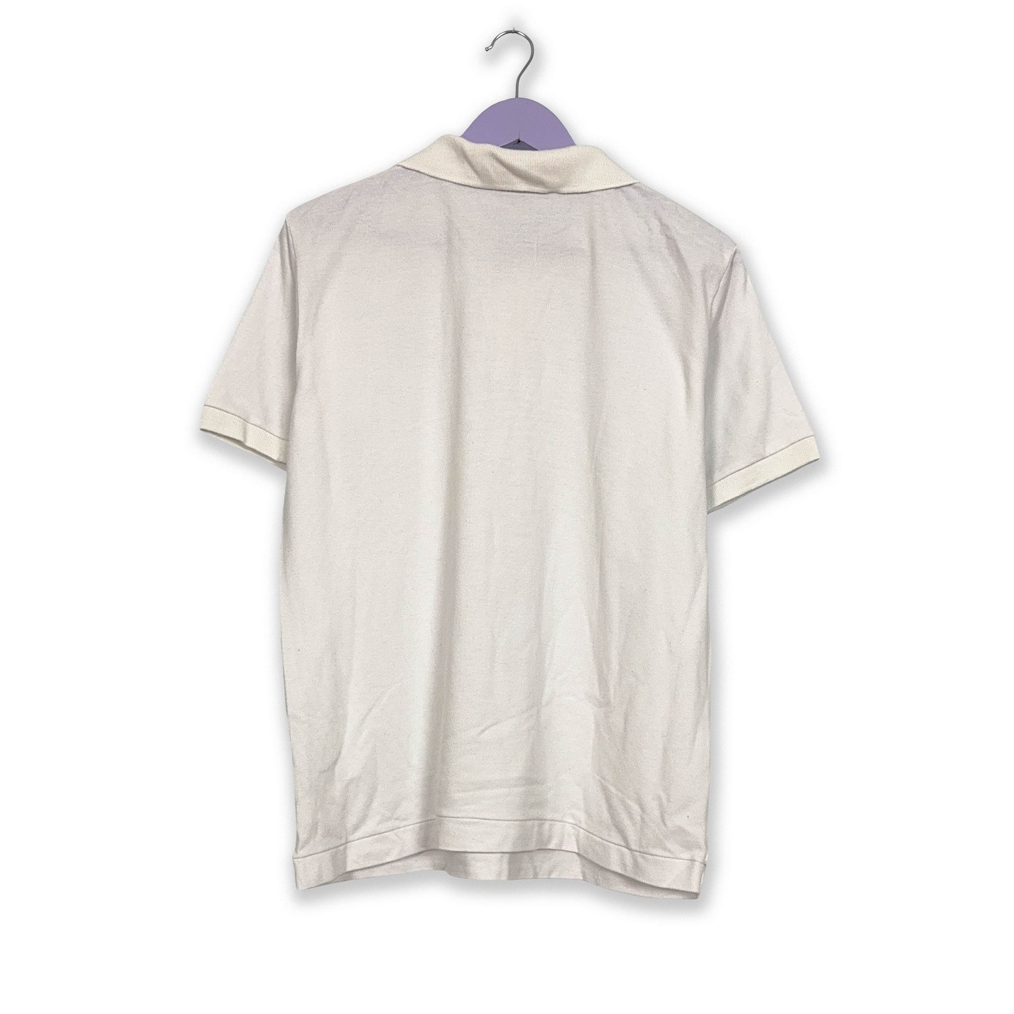 Polo Lacoste bianca tinta unita - Taglia 6 uomo