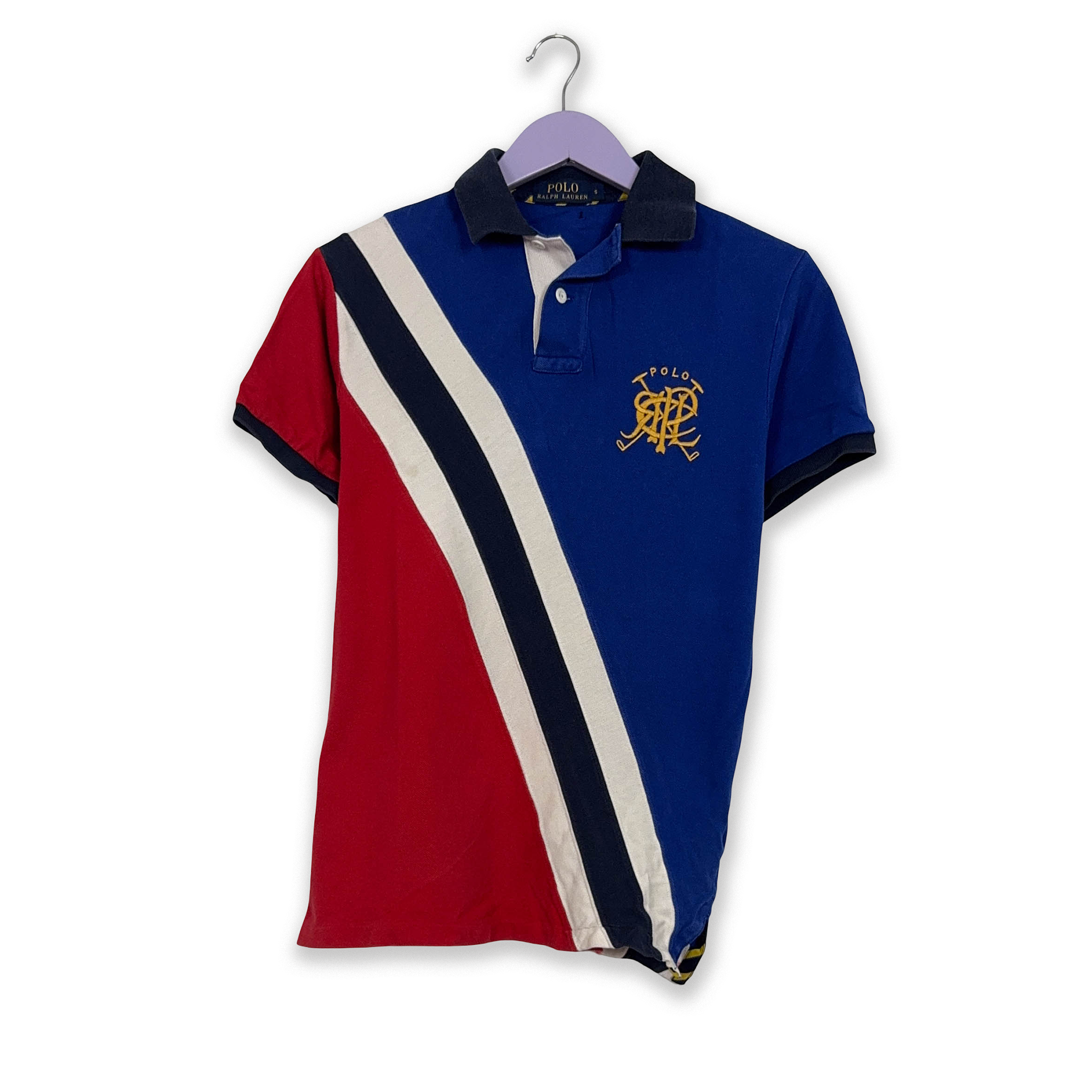 Polo Ralph Lauren blu e rossa in cotone - Taglia S uomo