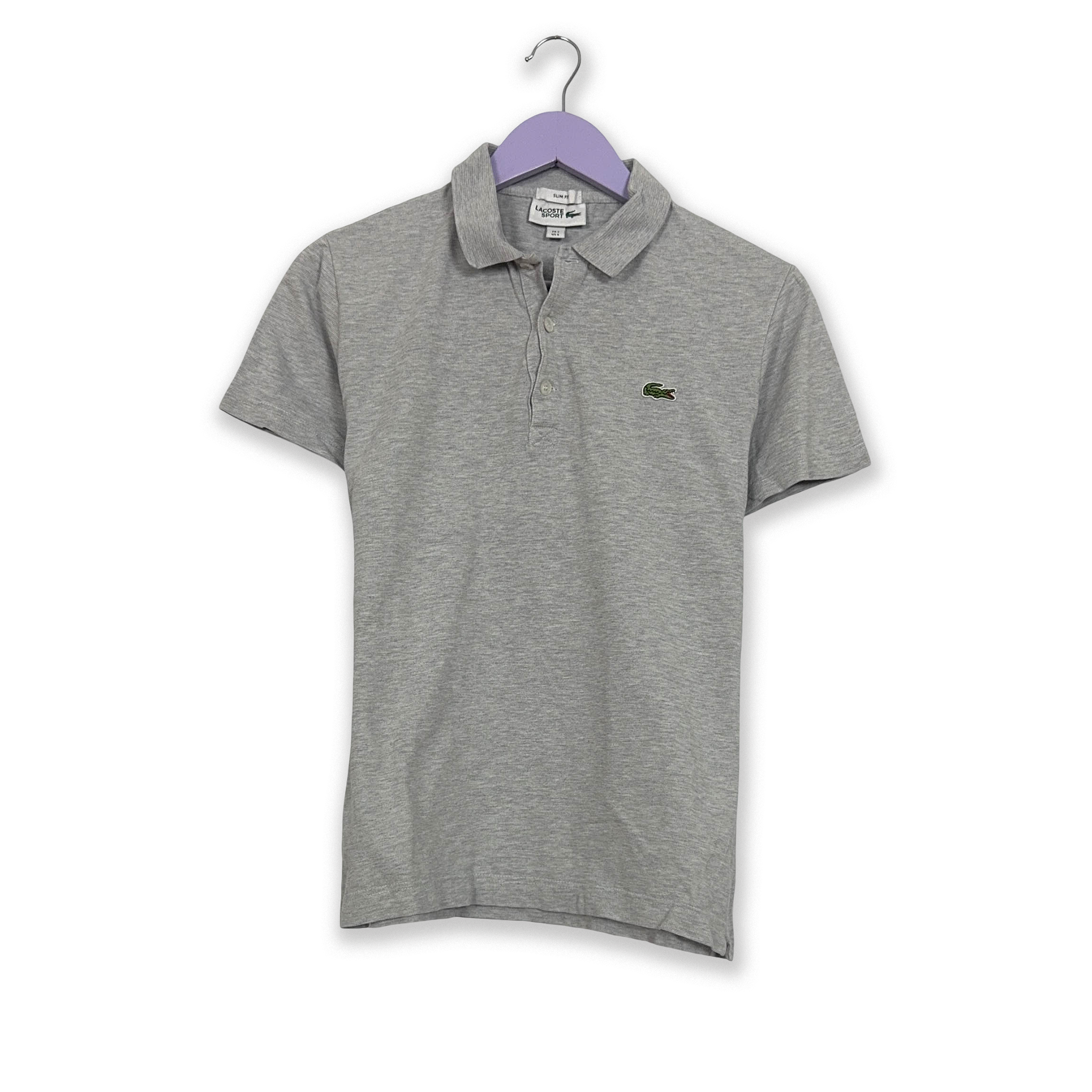 Polo Lacoste grigia tinta unita in cotone - Taglia S uomo