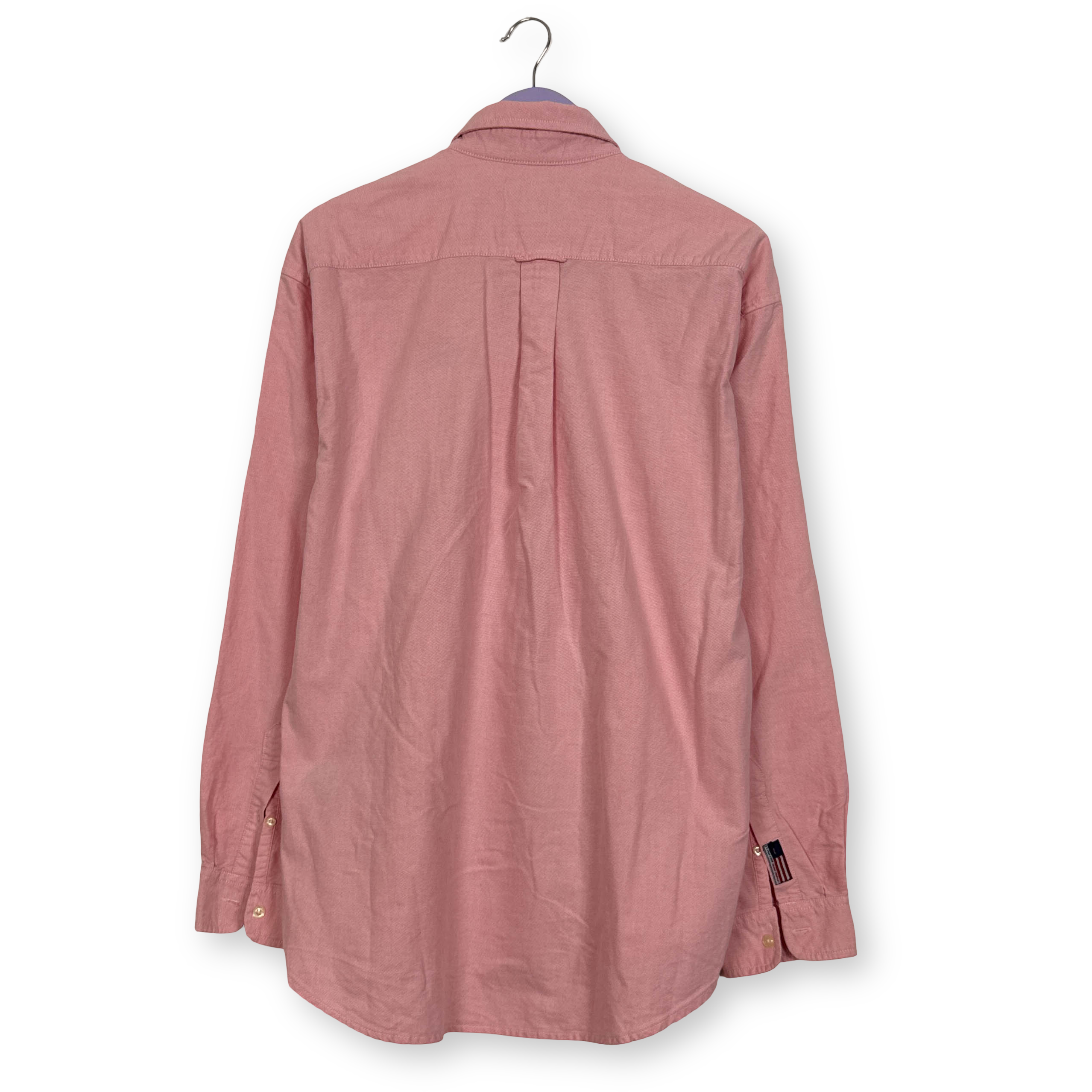 Camicia Vintage US POLO rosa a tinta unita in cotone anni 00 - Taglia L uomo