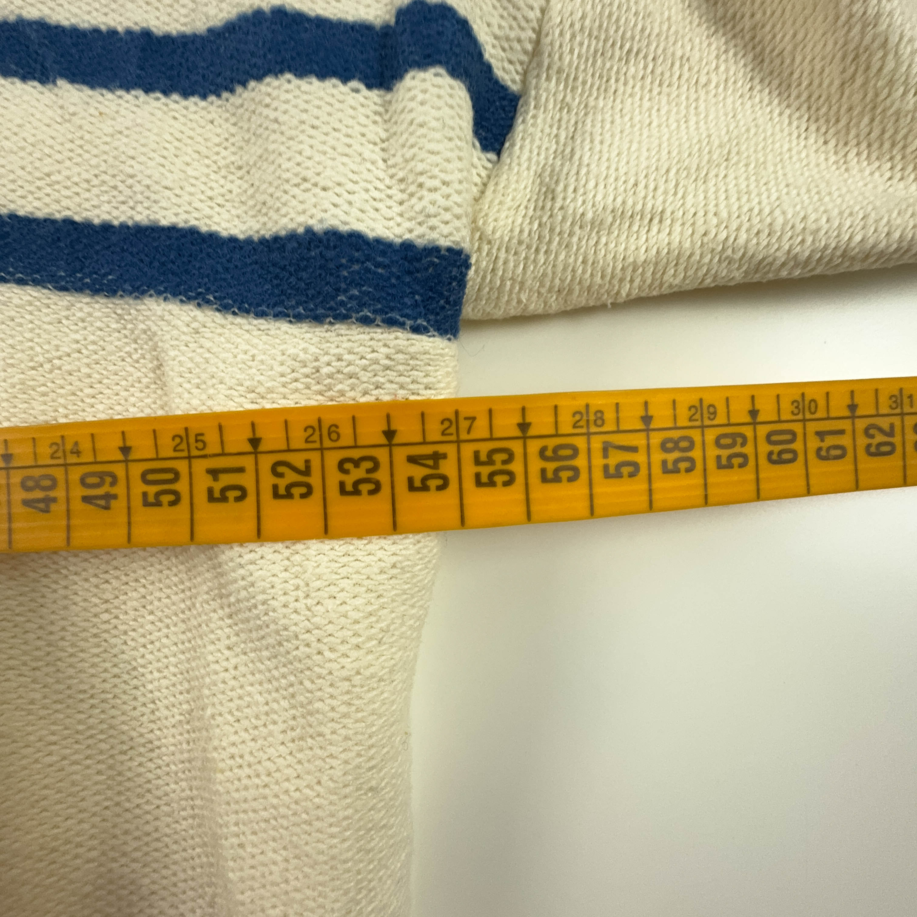 Felpa Puma Vintage beige a righe blu con zip anni 80 - Taglia S/M uomo