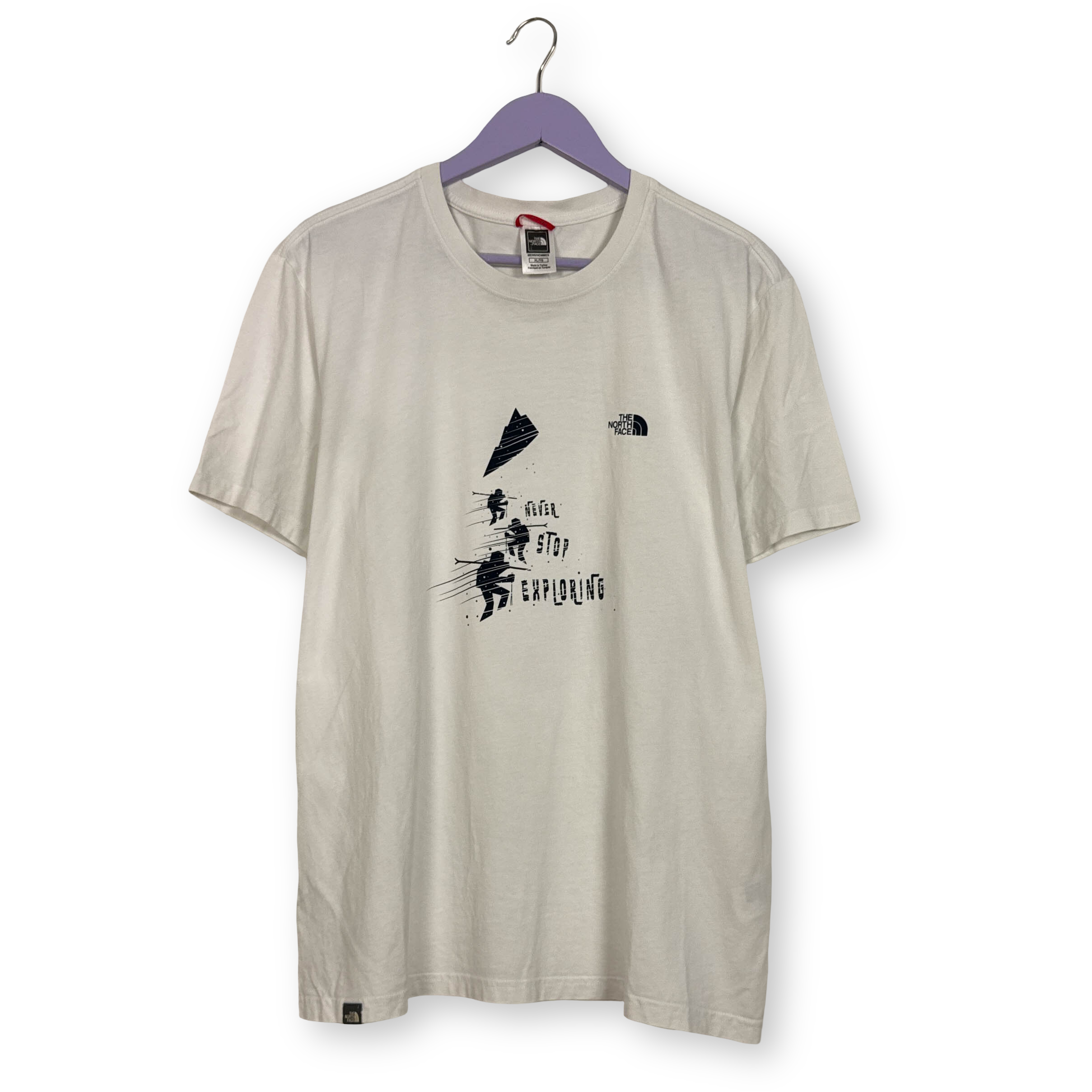 T shirt The North face bianca a girocollo in cotone con stampa - Taglia L/XL uomo