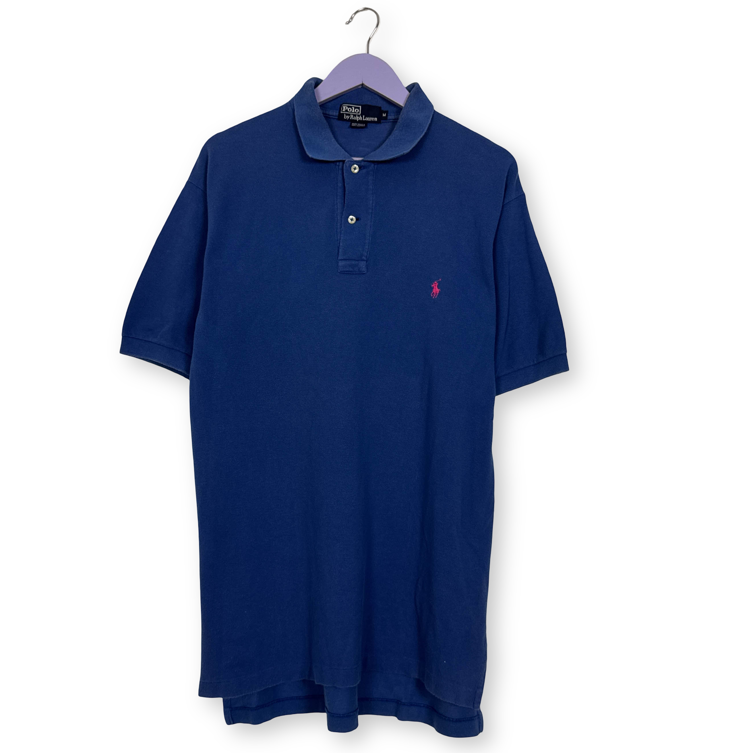 Polo Ralph Lauren blu a tinta unita in cotone - Taglia M/L uomo