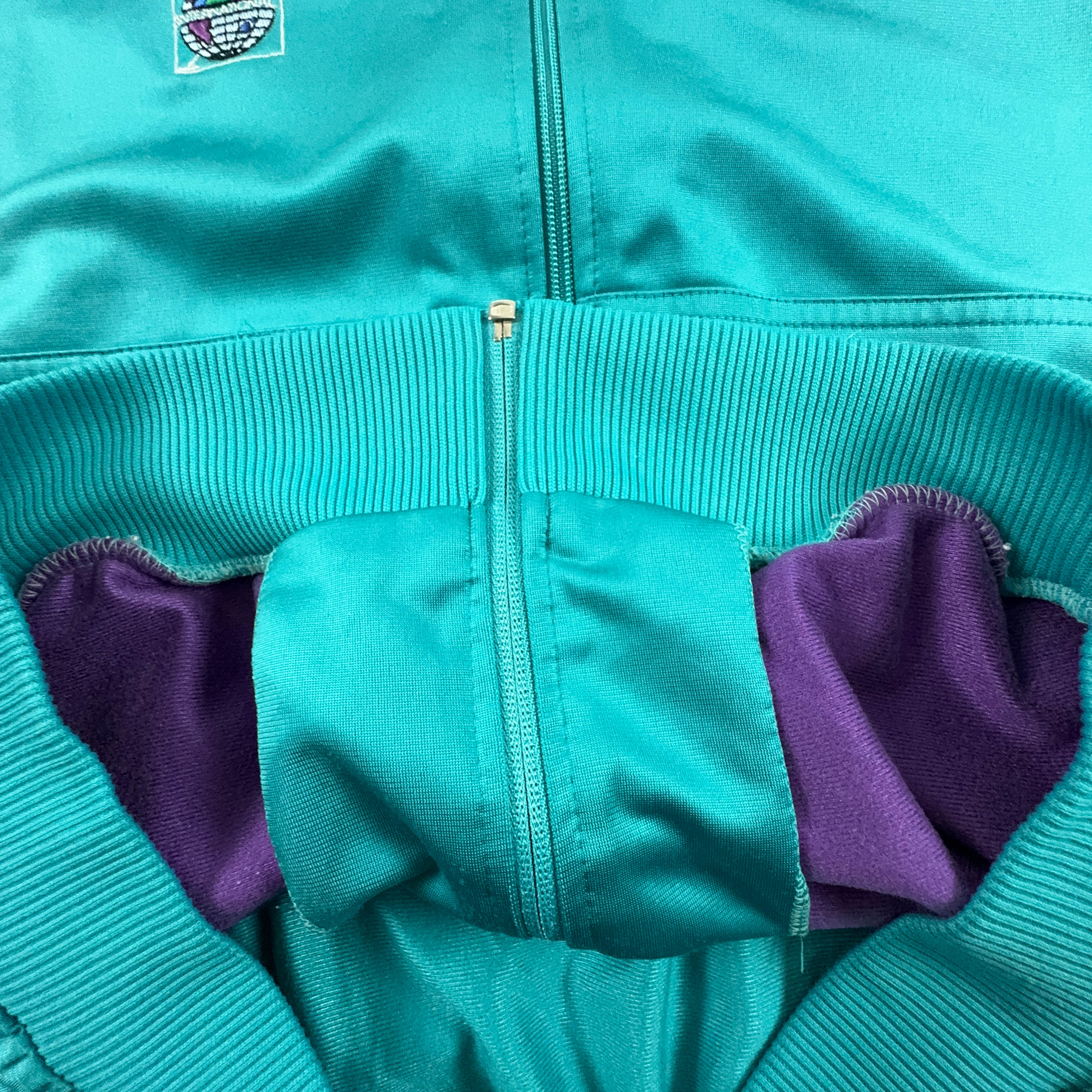 Felpa Puma Vintage International azzurra con zip anni 90 - Taglia L uomo