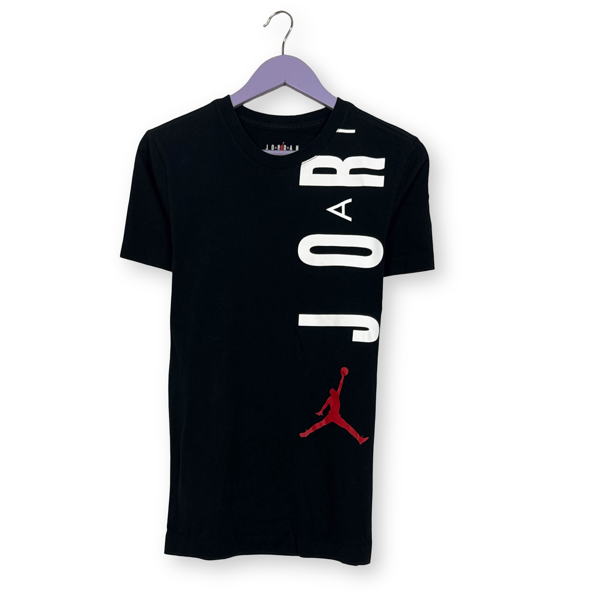 T shirt Air Jordan nera a girocollo in cotone - Taglia XS uomo