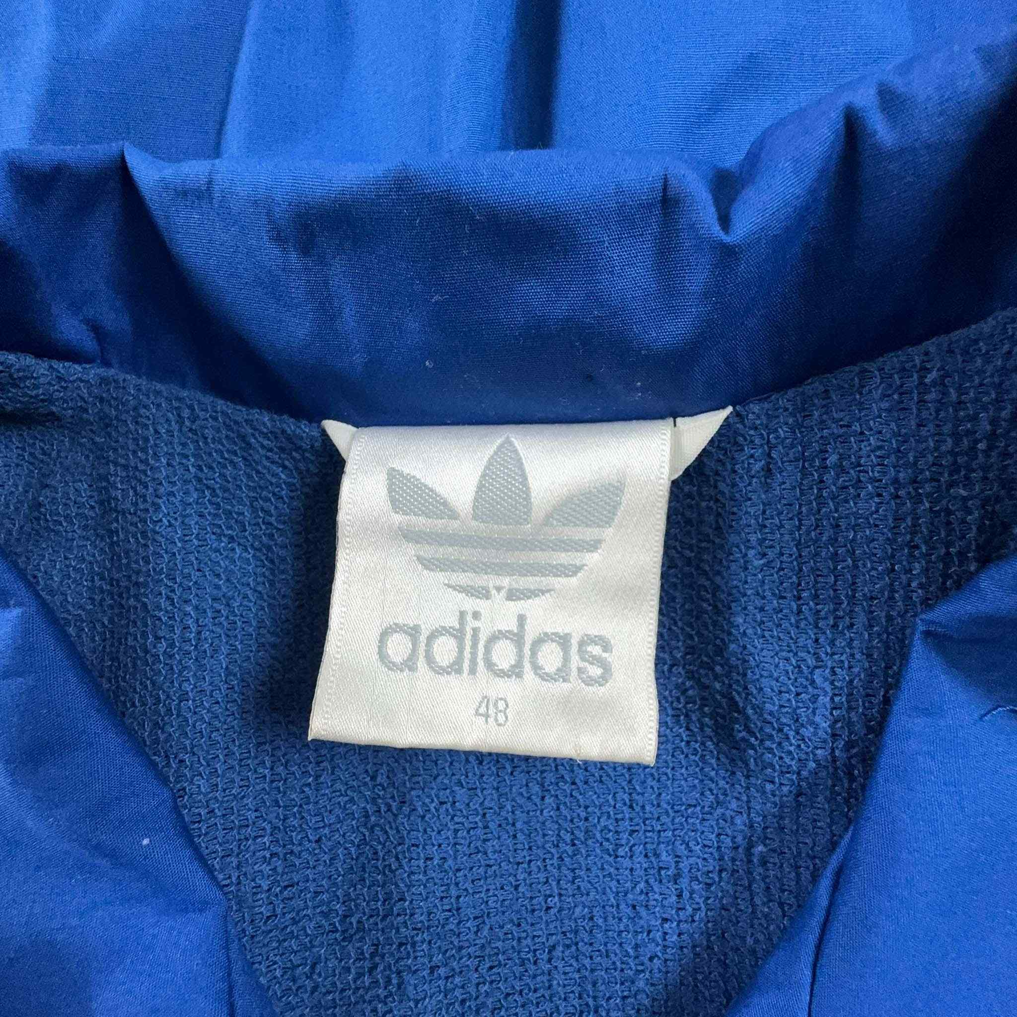 Adidas Vintage 90's Lined Windbreaker Jacket Blue & White - Men's Size L