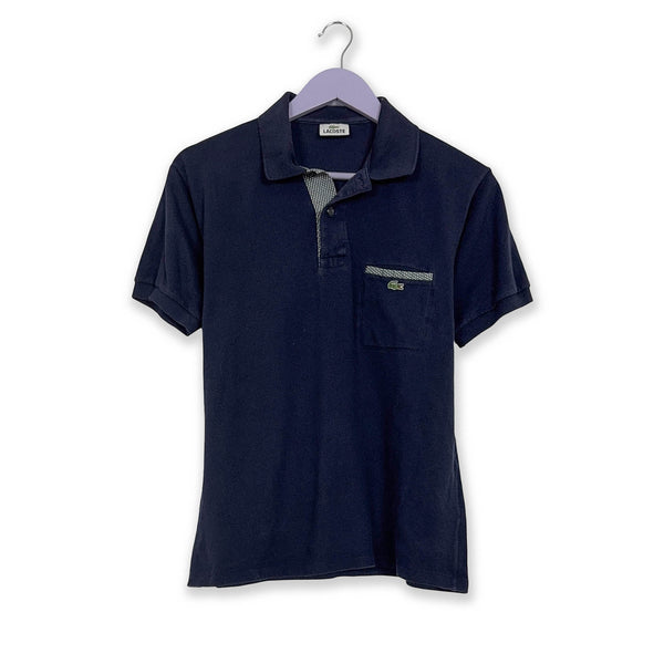 Polo Lacoste blu scuro a tinta unita in cotone - Taglia S/M uomo