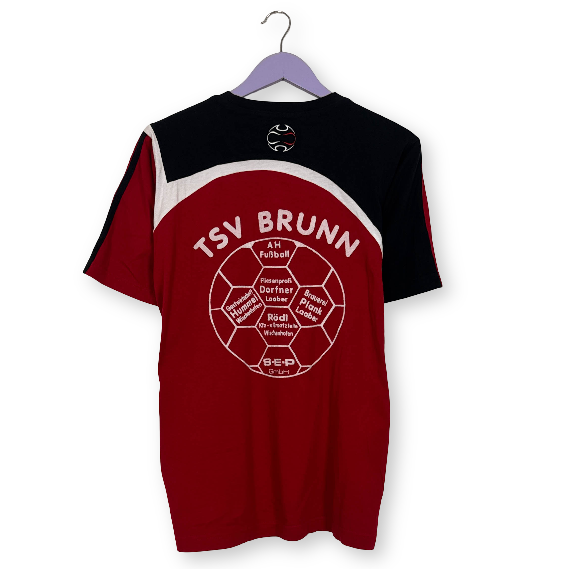 T shirt Adidas nera rossa e bianca a girocollo in cotone - Taglia D6 F180 uomo