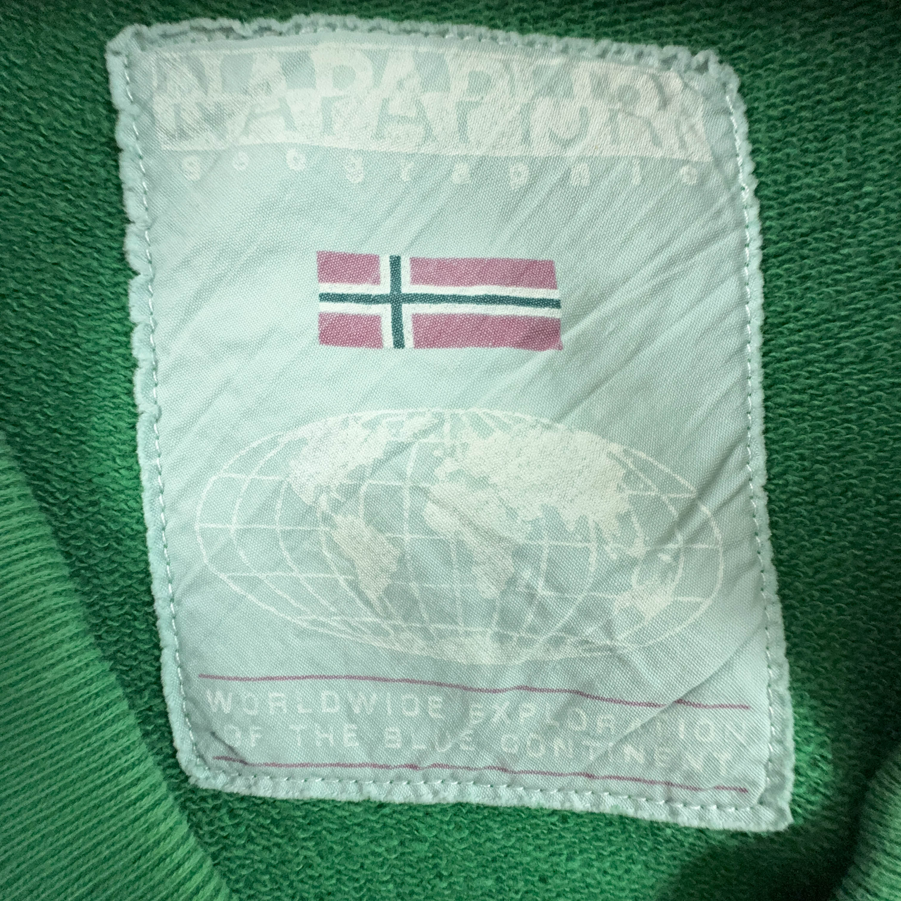 Felpa Napapijri verde a girocollo con logo stampato - Taglia XL uomo