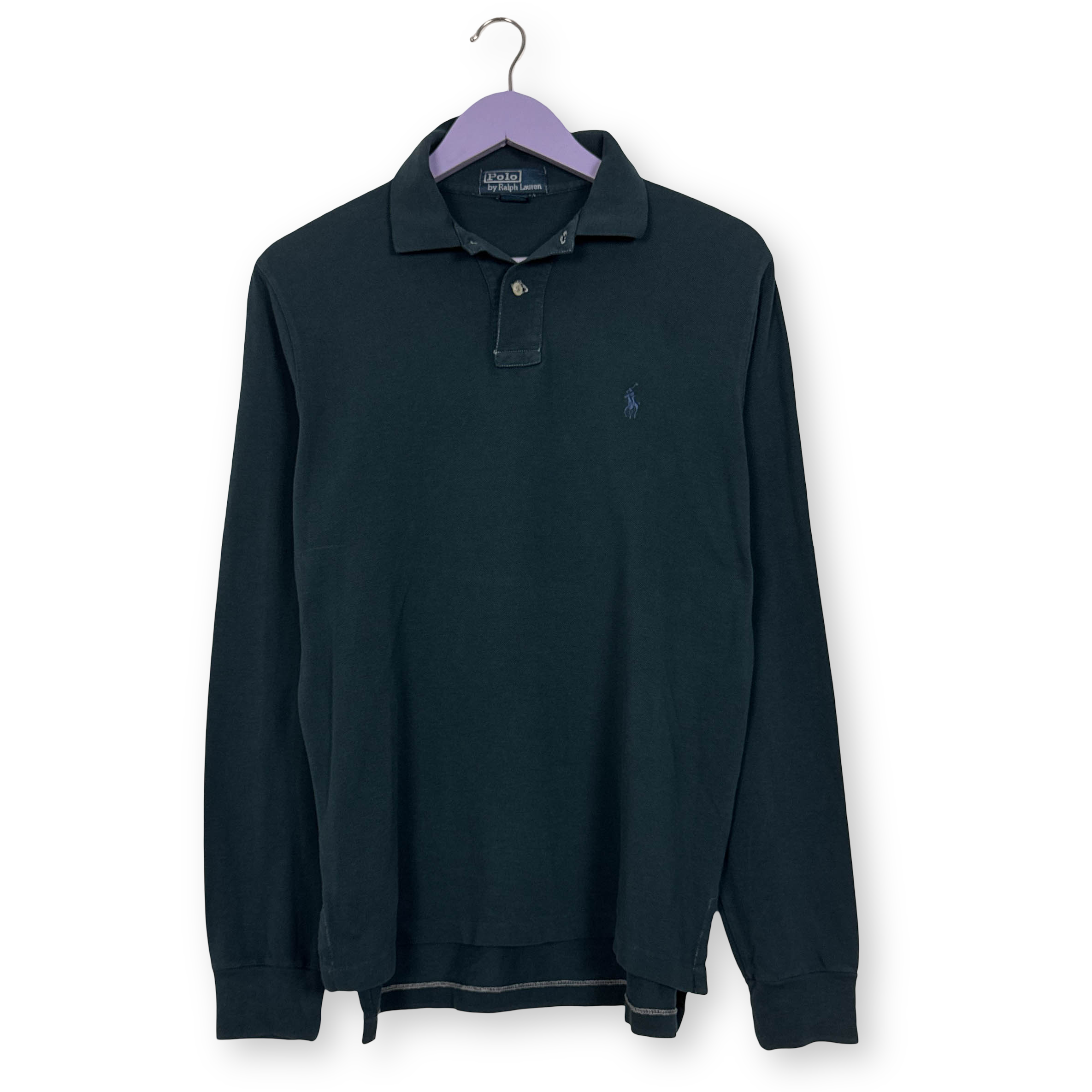 Polo Ralph Lauren blu scura a tinta unita in cotone - Taglia M uomo