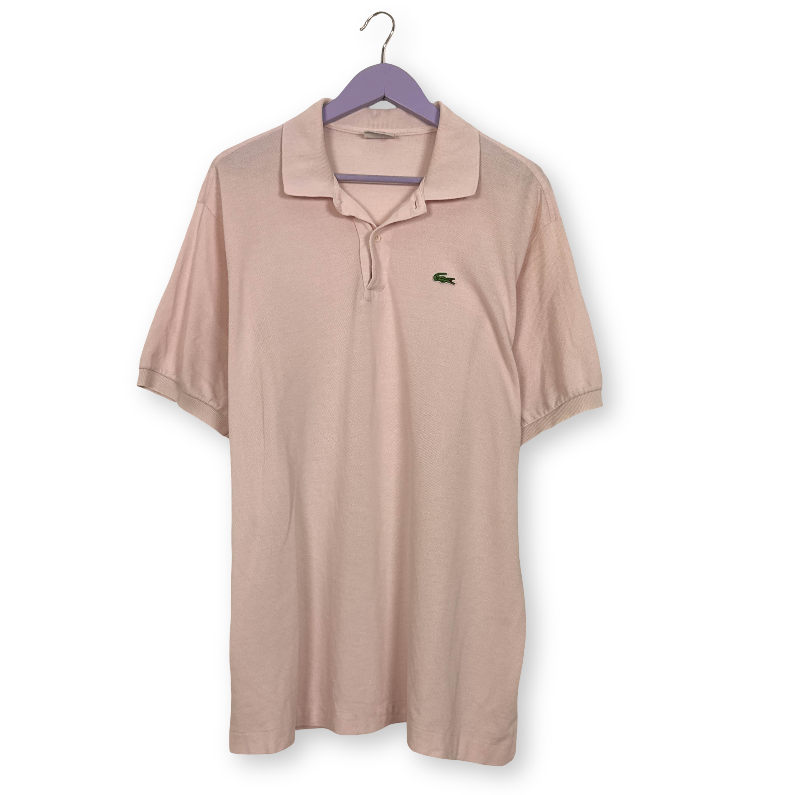 Polo Lacoste rosa a tinta unita in cotone - Taglia 7 uomo