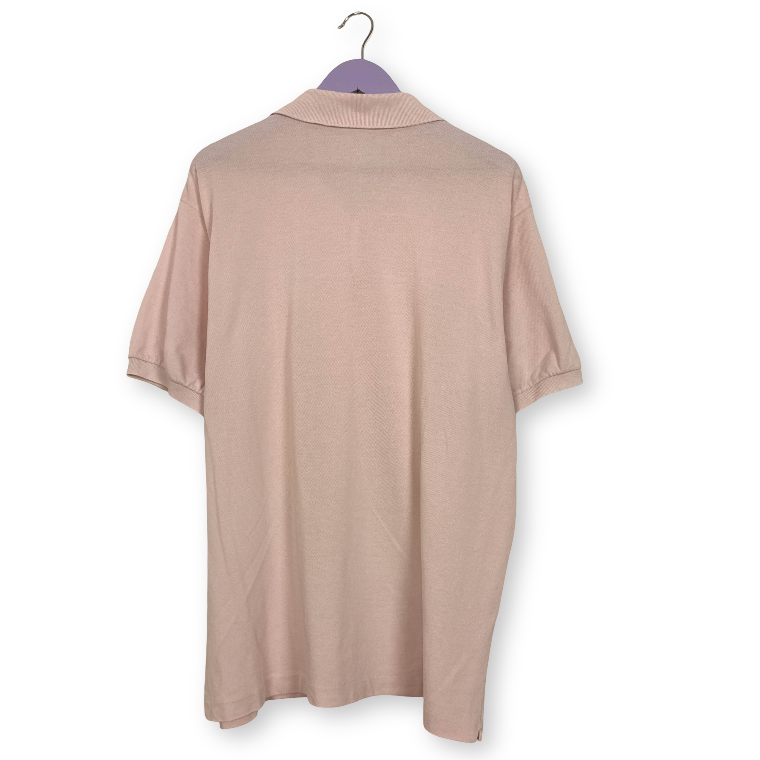 Polo Lacoste rosa a tinta unita in cotone - Taglia 7 uomo