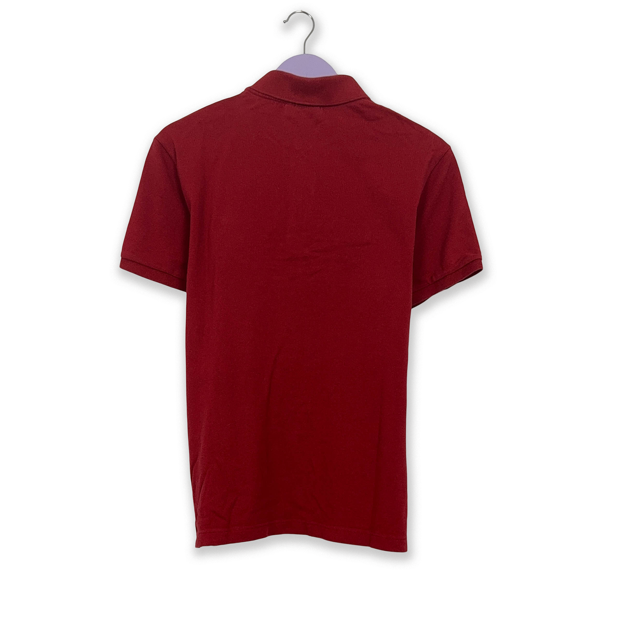 Polo Lacoste rosso scuro a tinta unita in cotone slim fit - Taglia M uomo