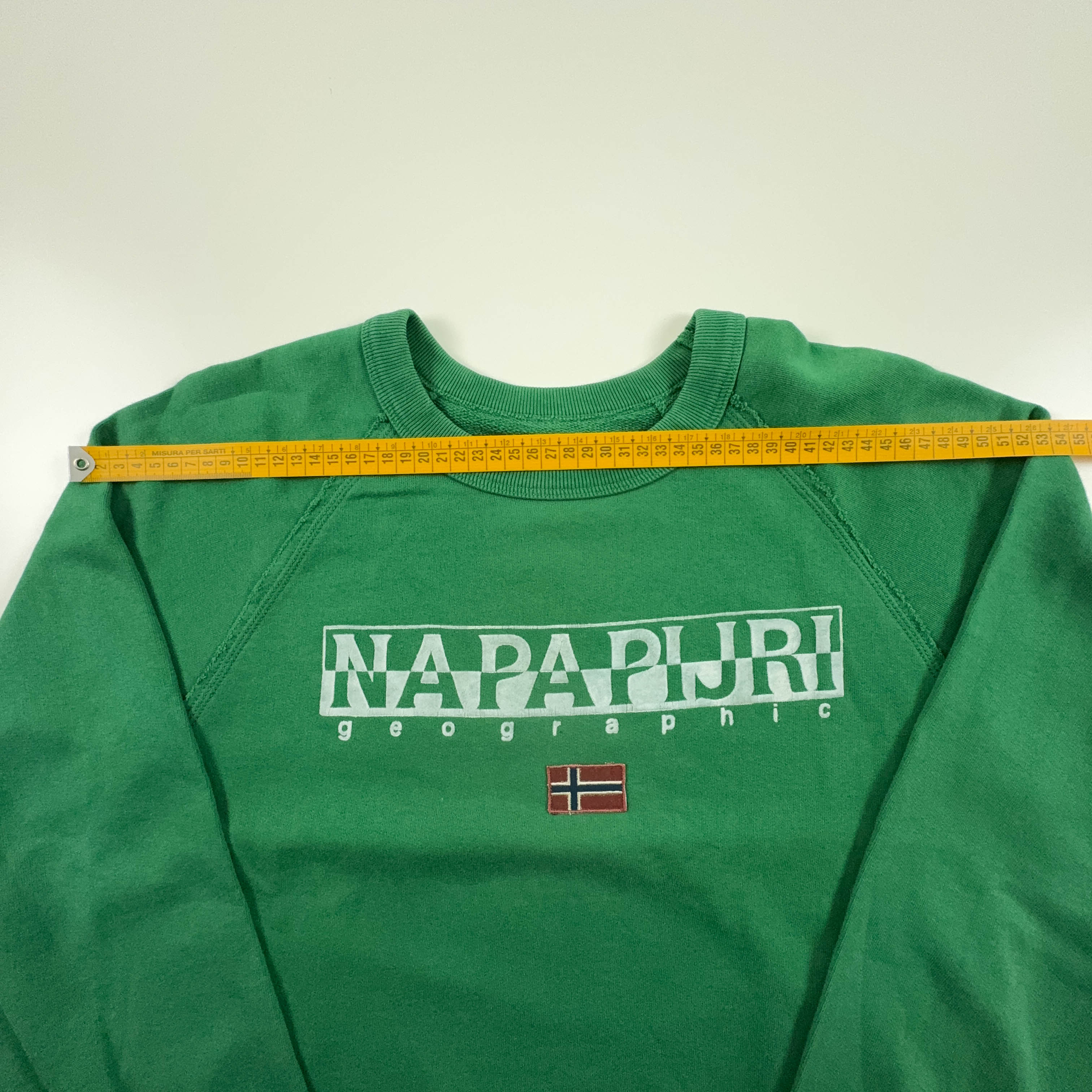 Felpa Napapijri verde a girocollo con logo stampato - Taglia XL uomo