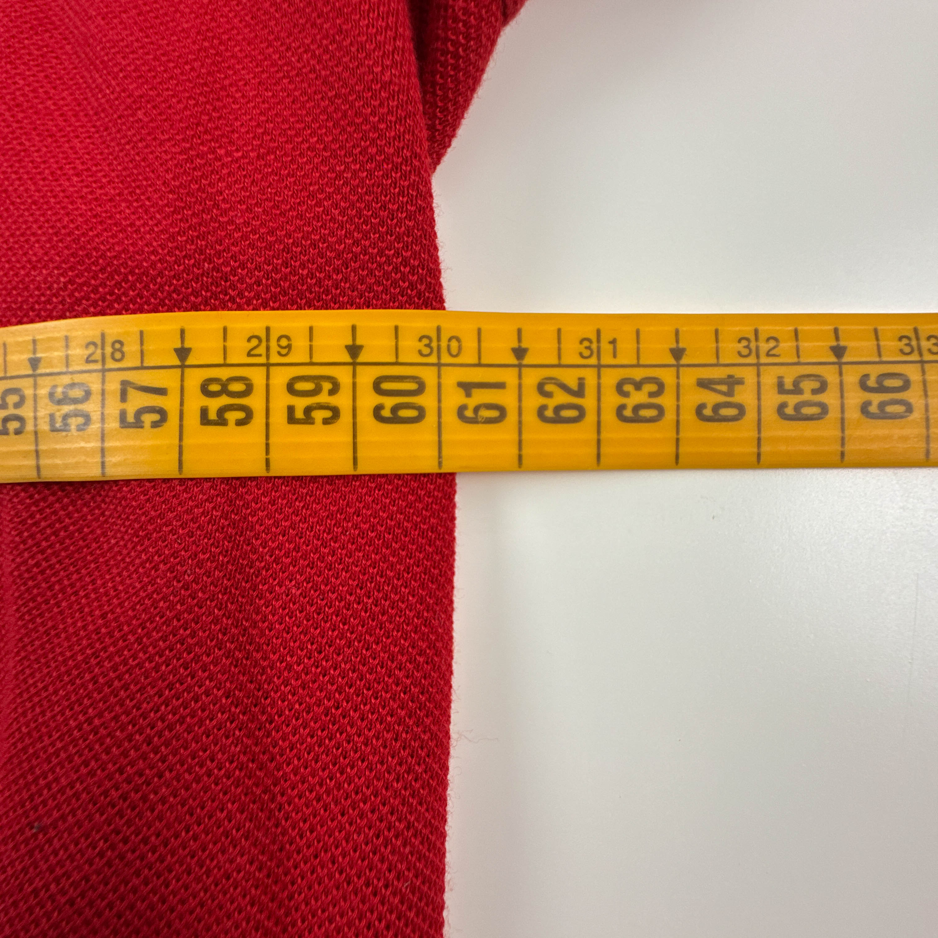 Polo Lacoste rossa e bianca a tinta unita in cotone - Taglia 4XL uomo