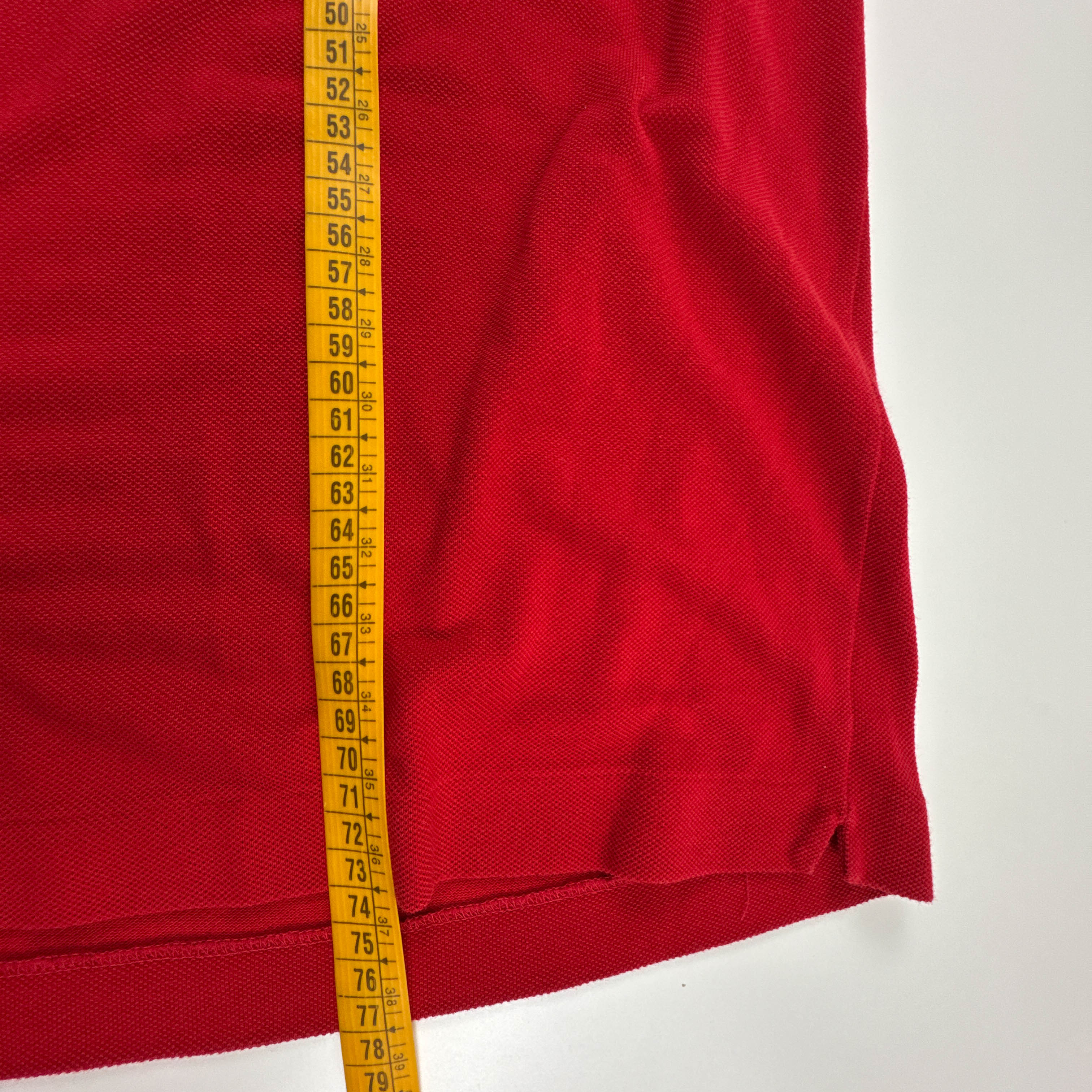 Polo Lacoste rossa e bianca a tinta unita in cotone - Taglia 4XL uomo