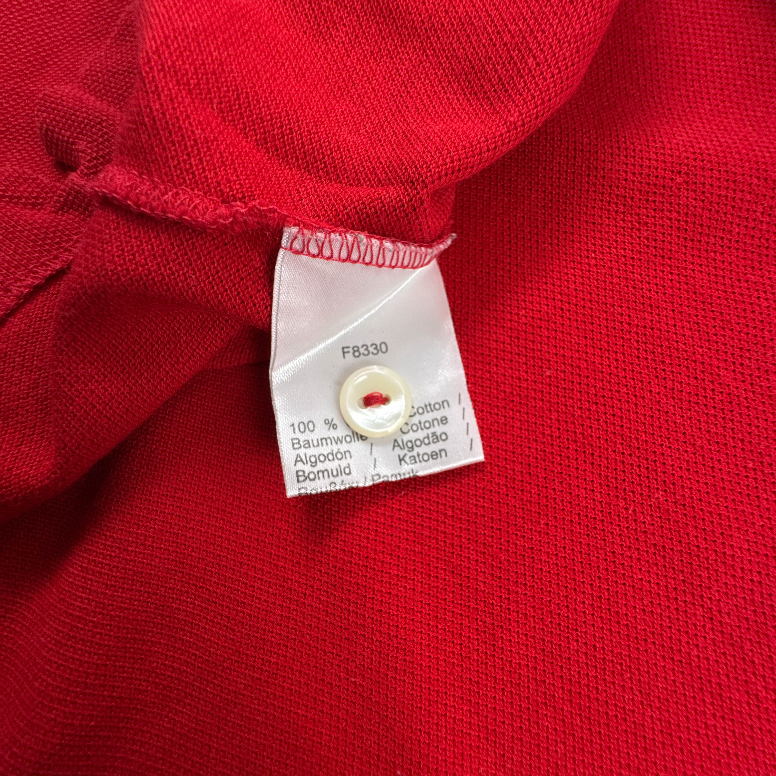 Polo Lacoste rossa e bianca a tinta unita in cotone - Taglia 4XL uomo