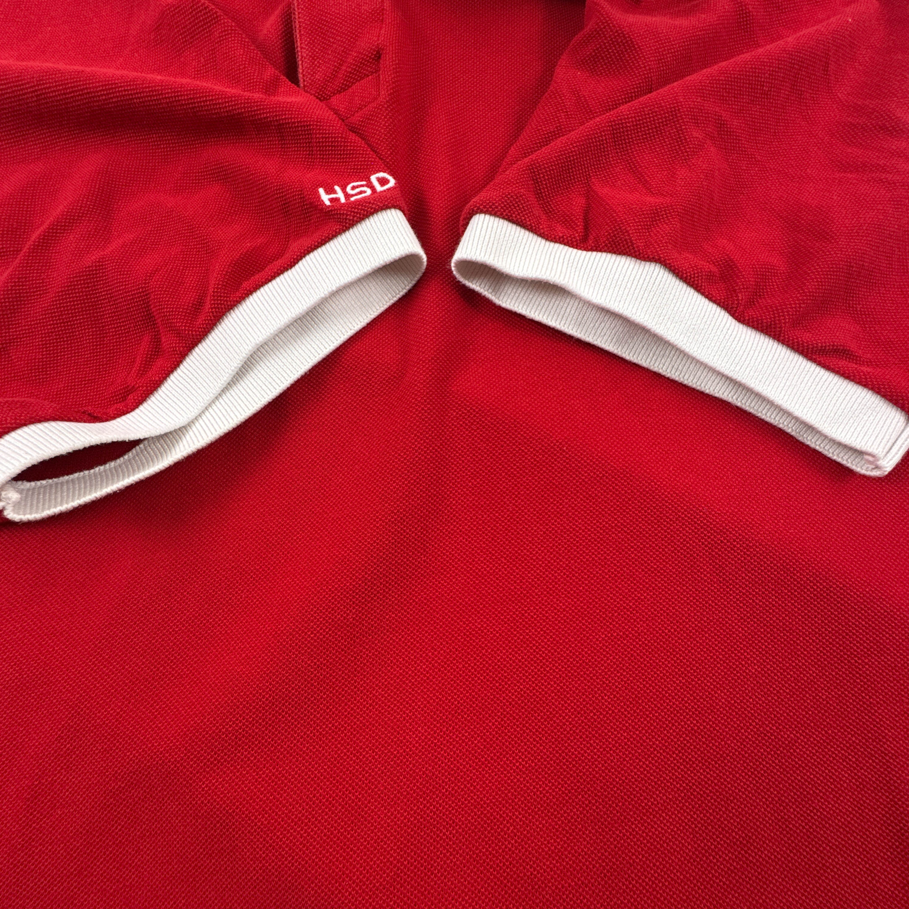 Polo Lacoste rossa e bianca a tinta unita in cotone - Taglia 4XL uomo