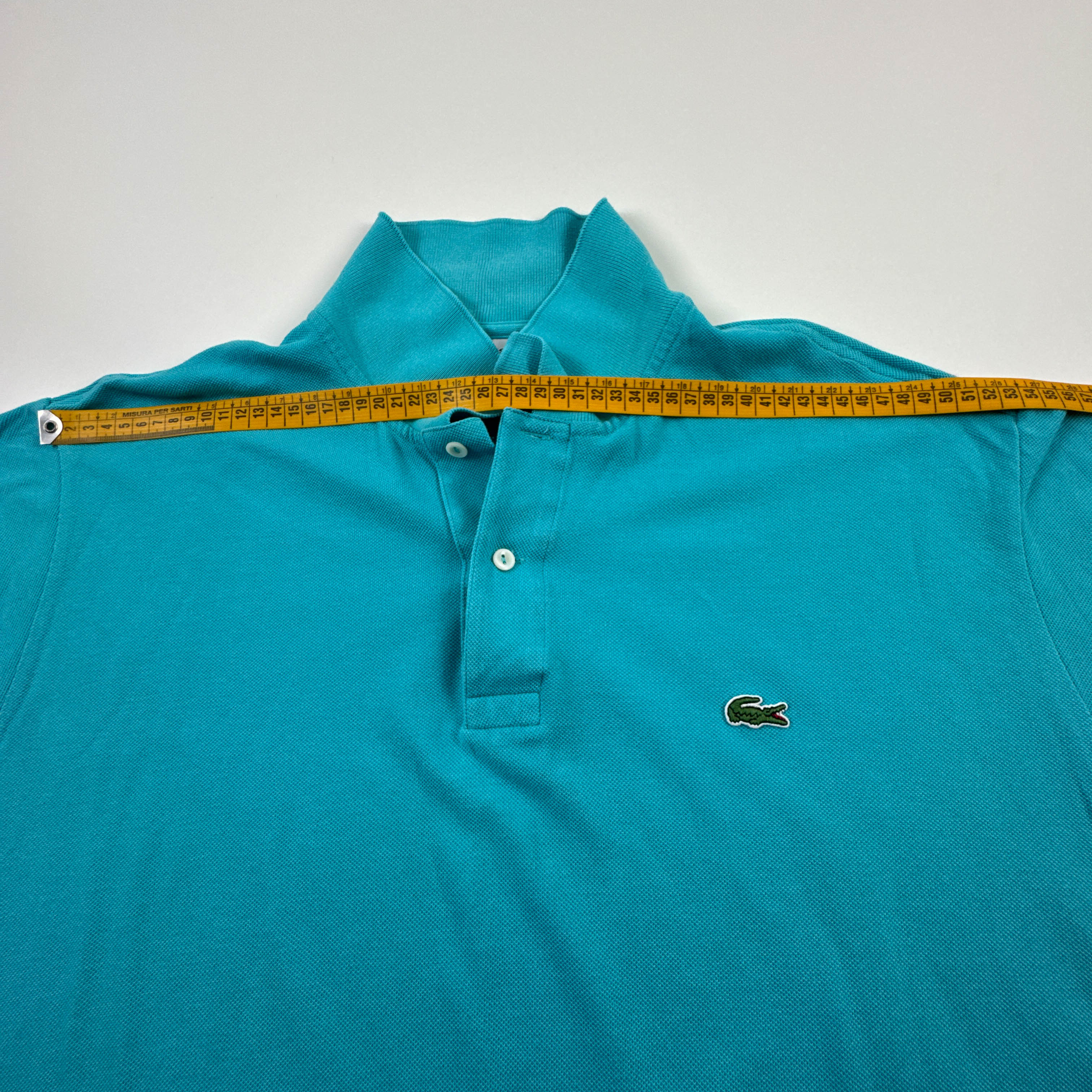 Polo Lacoste azzurra a tinta unita in cotone - Taglia 4XL uomo