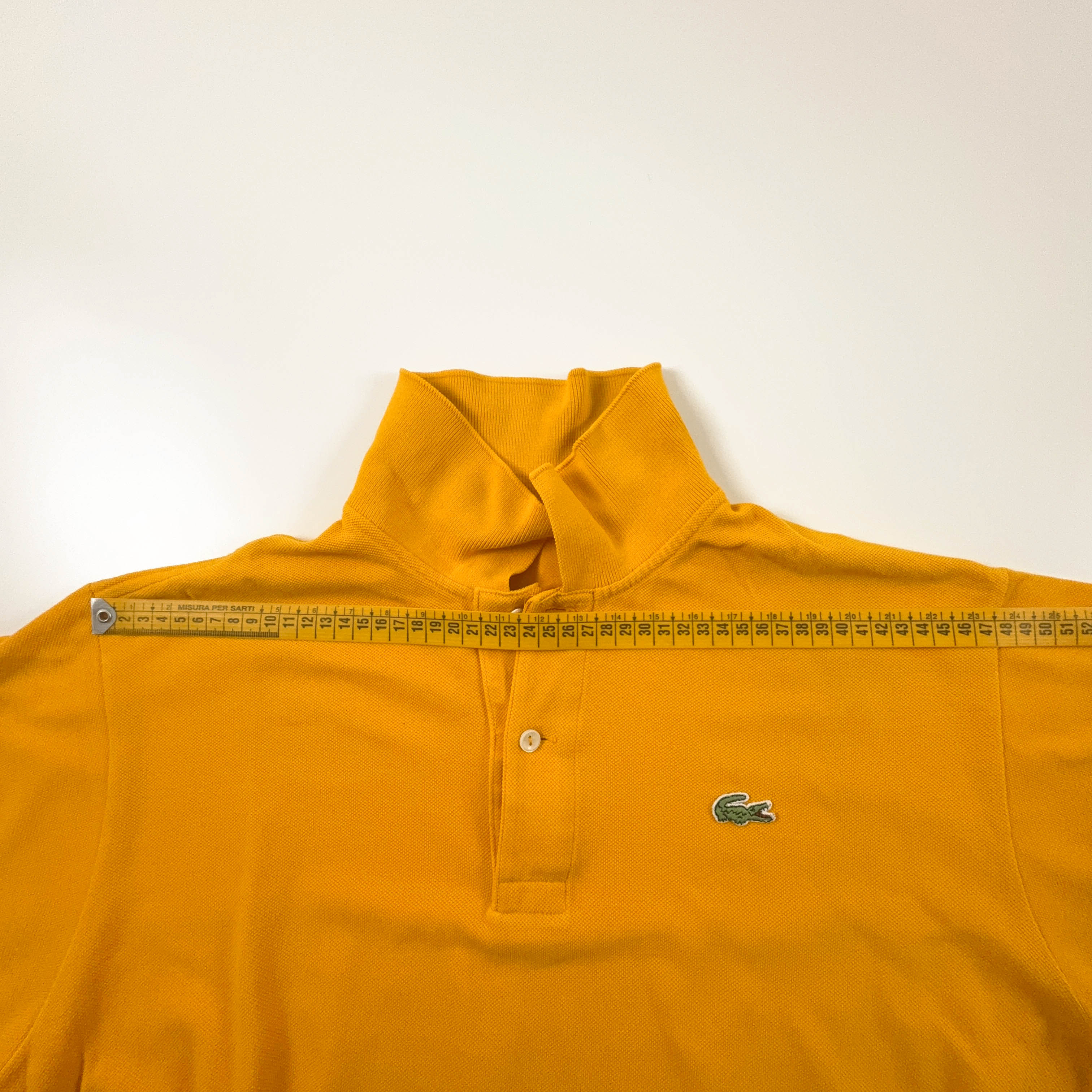 Polo Lacoste gialla scura a tinta unita - Taglia L/XL uomo