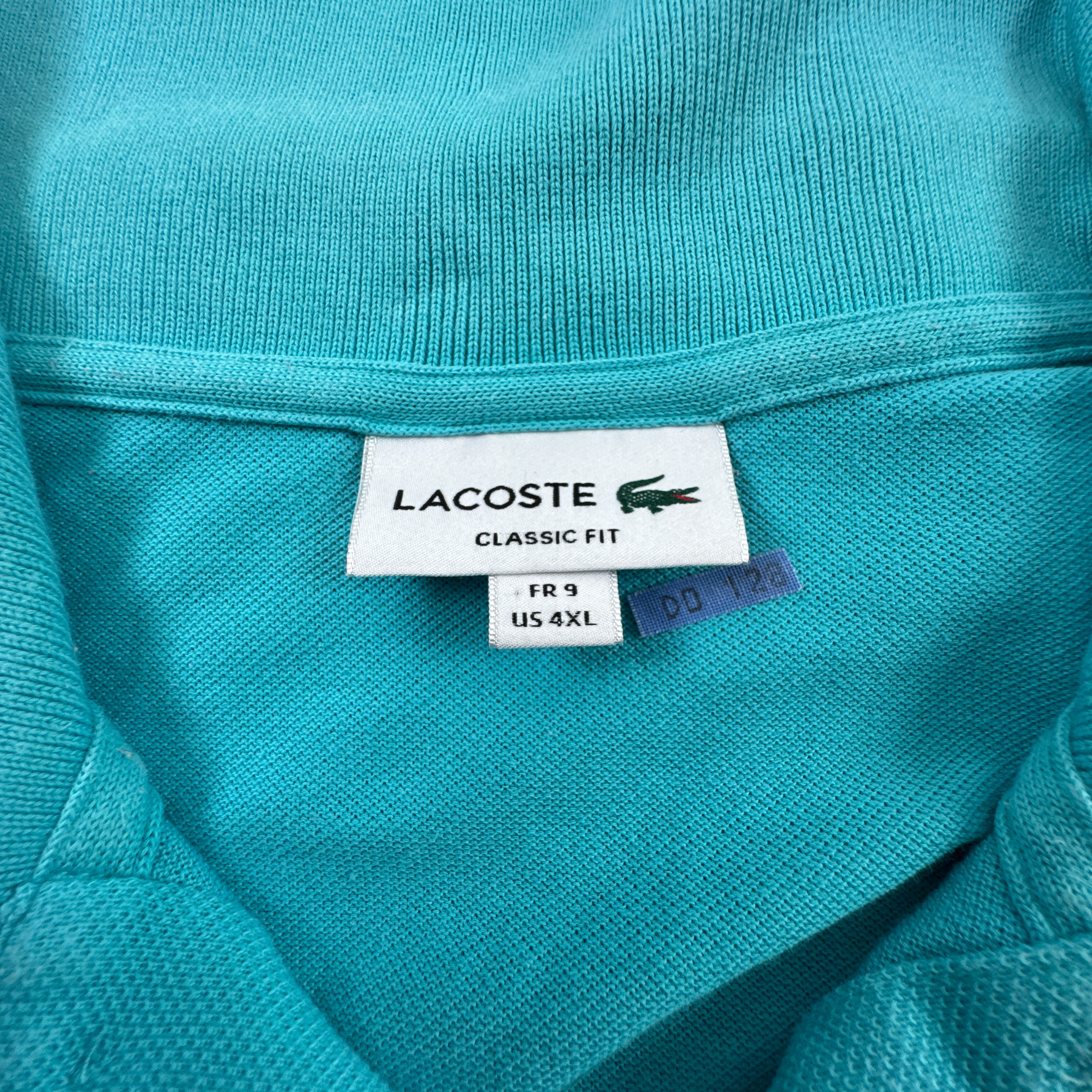 Polo Lacoste azzurra a tinta unita in cotone - Taglia 4XL uomo