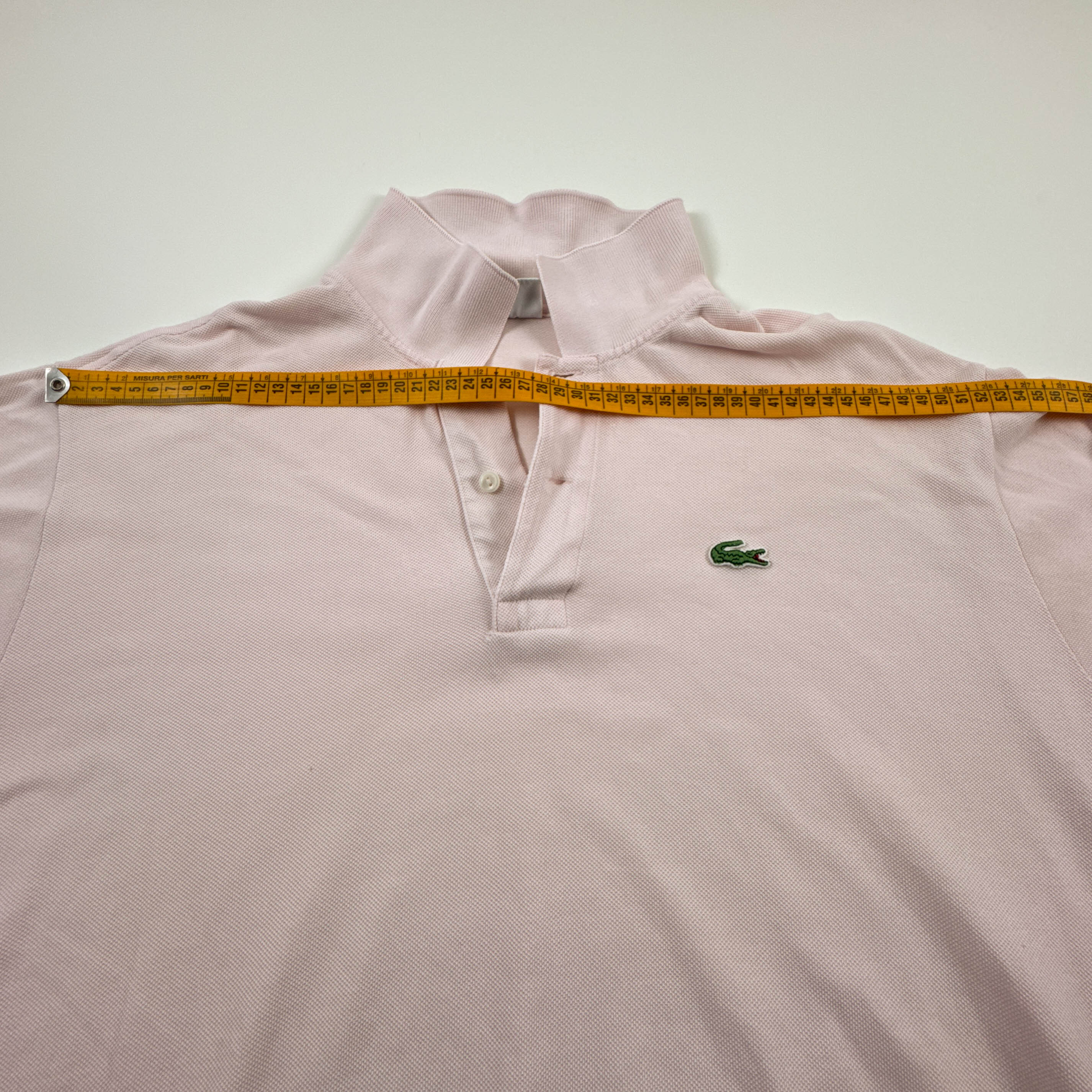 Polo Lacoste rosa a tinta unita in cotone - Taglia 7 uomo