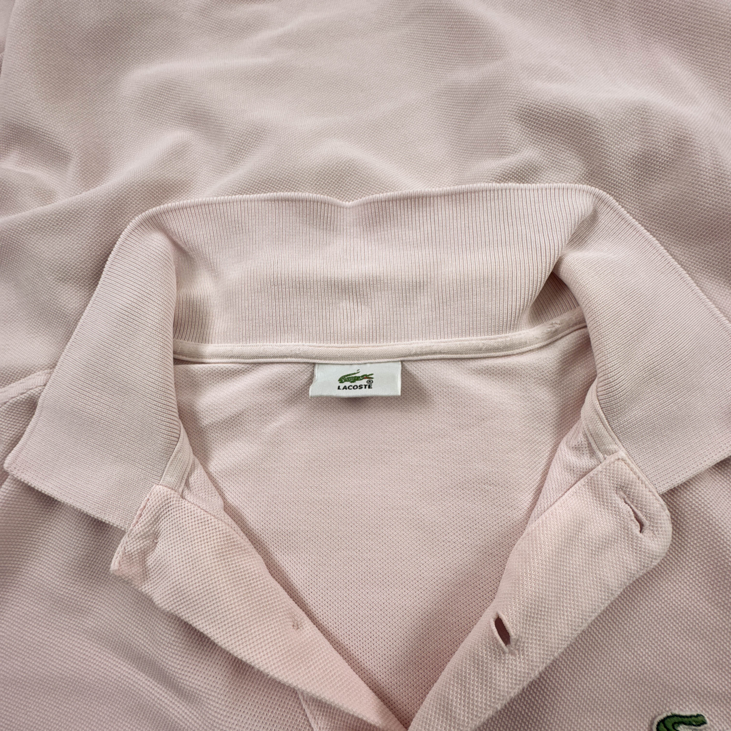 Polo Lacoste rosa a tinta unita in cotone - Taglia 7 uomo
