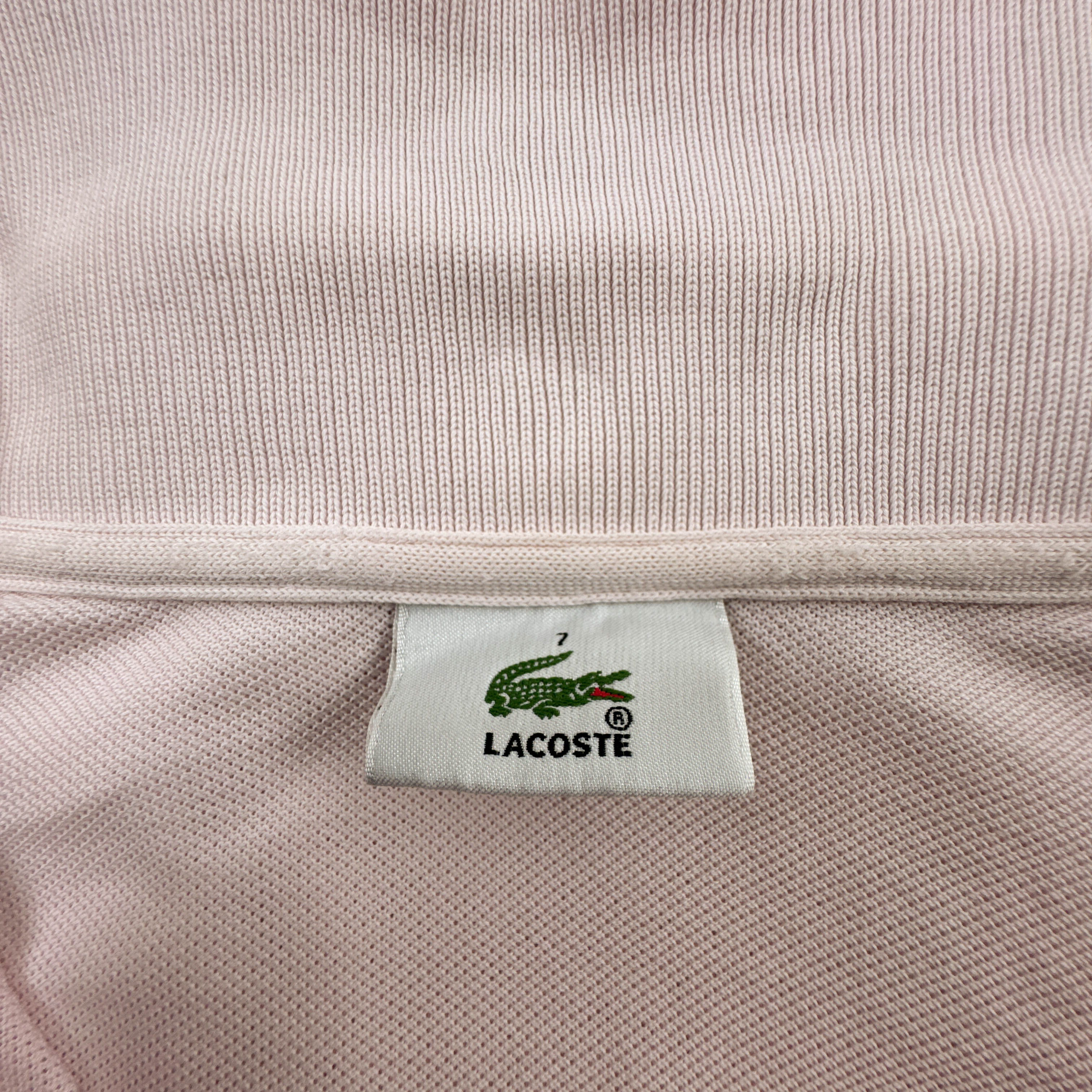 Polo Lacoste rosa a tinta unita in cotone - Taglia 7 uomo