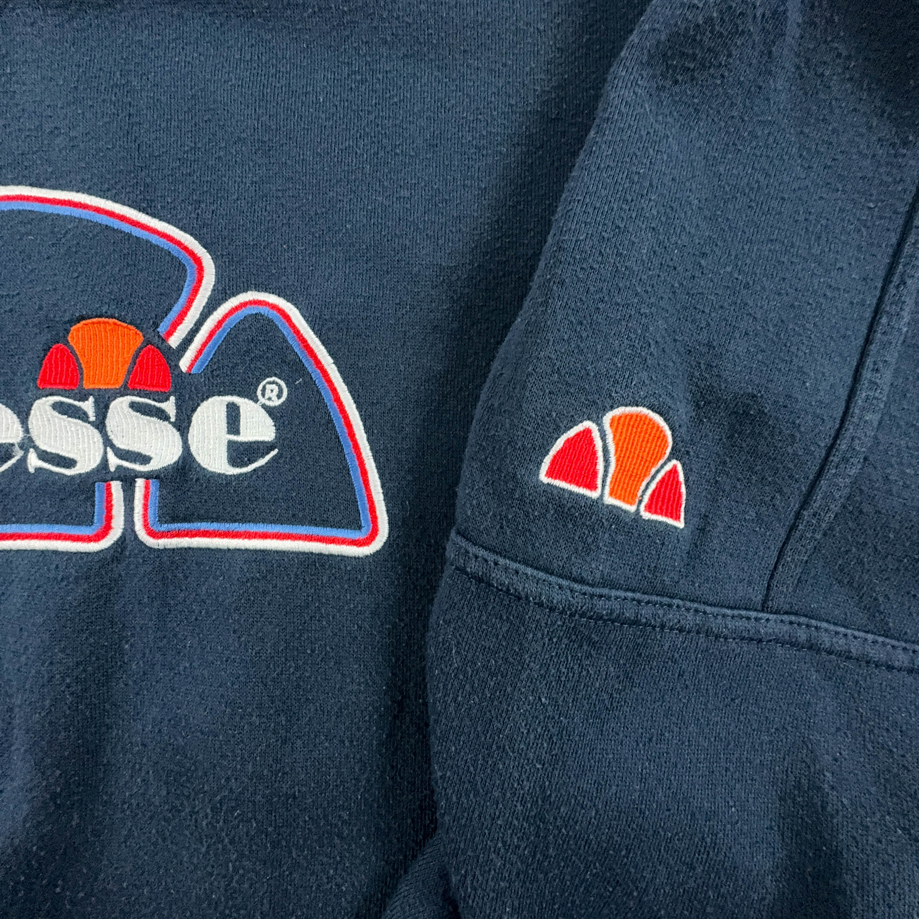 Felpa Ellesse Vintage blu scuro a girocollo con logo ricamato - Taglia L uomo