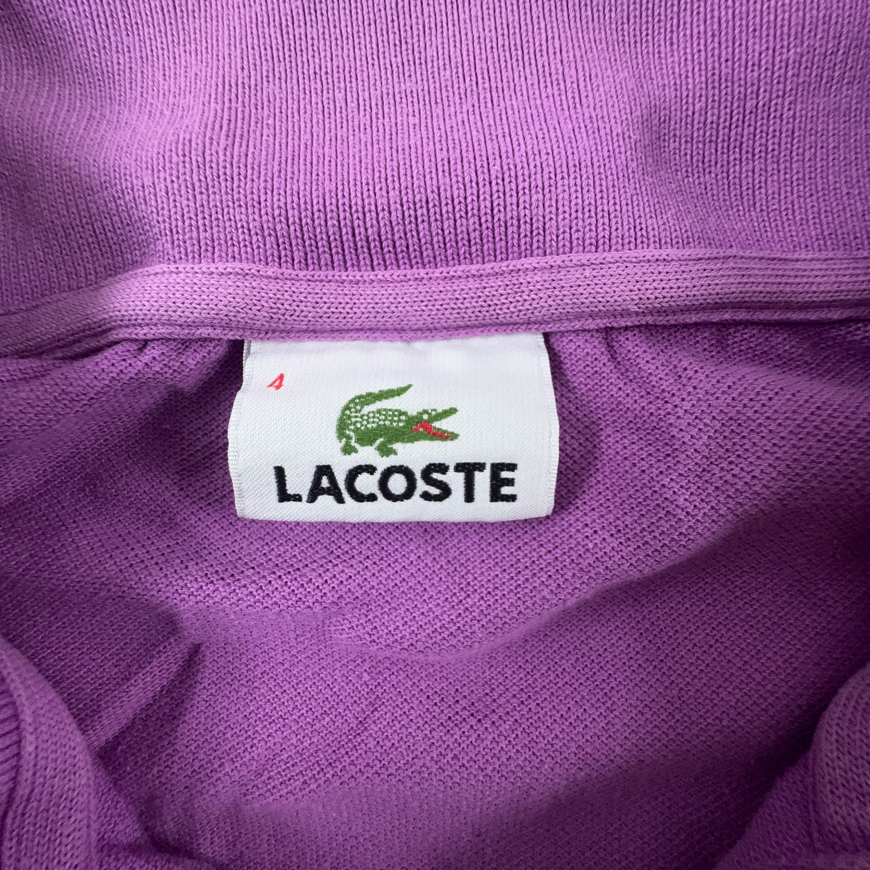 Polo Lacoste viola chiara a tinta unita in cotone - Taglia 4 uomo