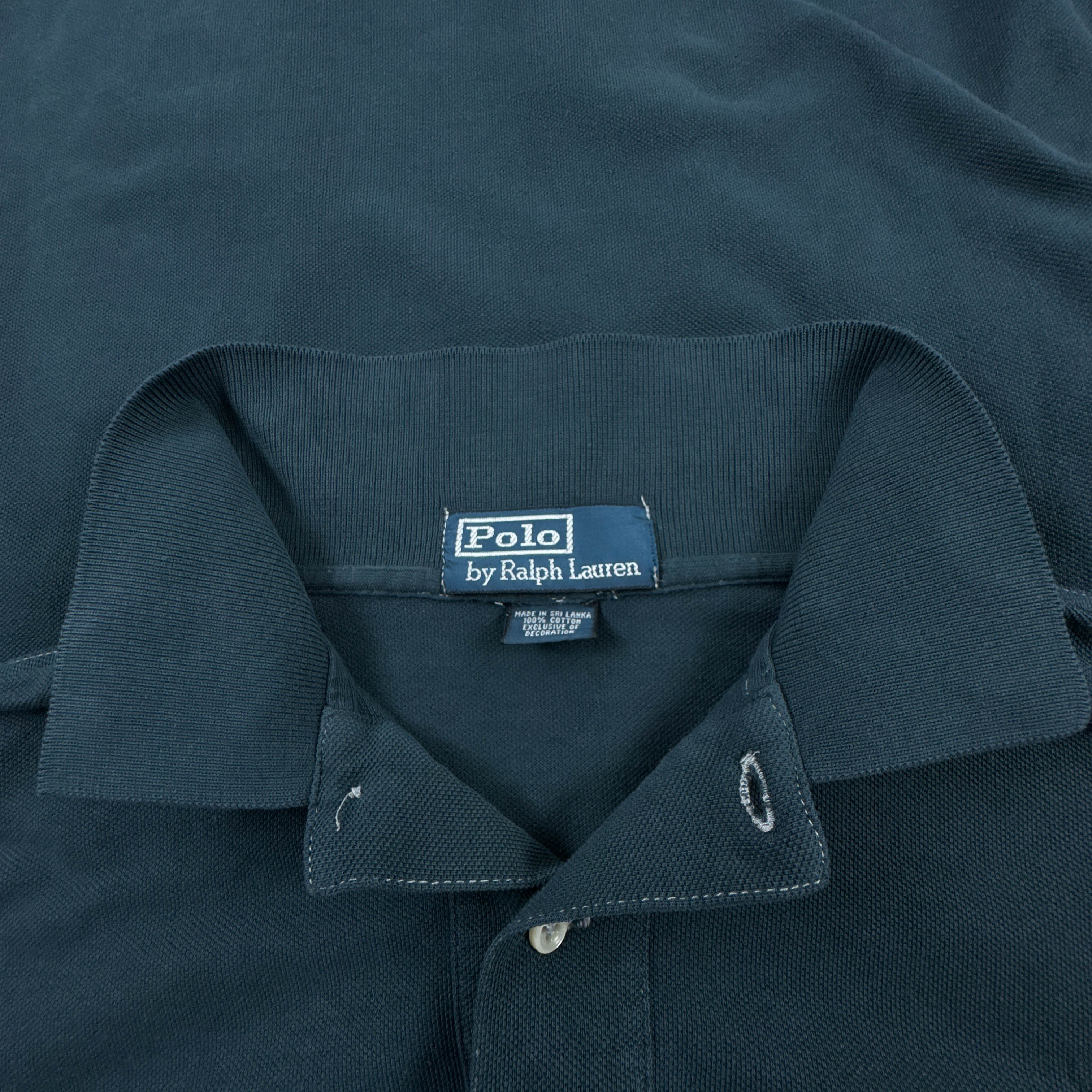 Polo Ralph Lauren blu scura a tinta unita in cotone - Taglia M uomo