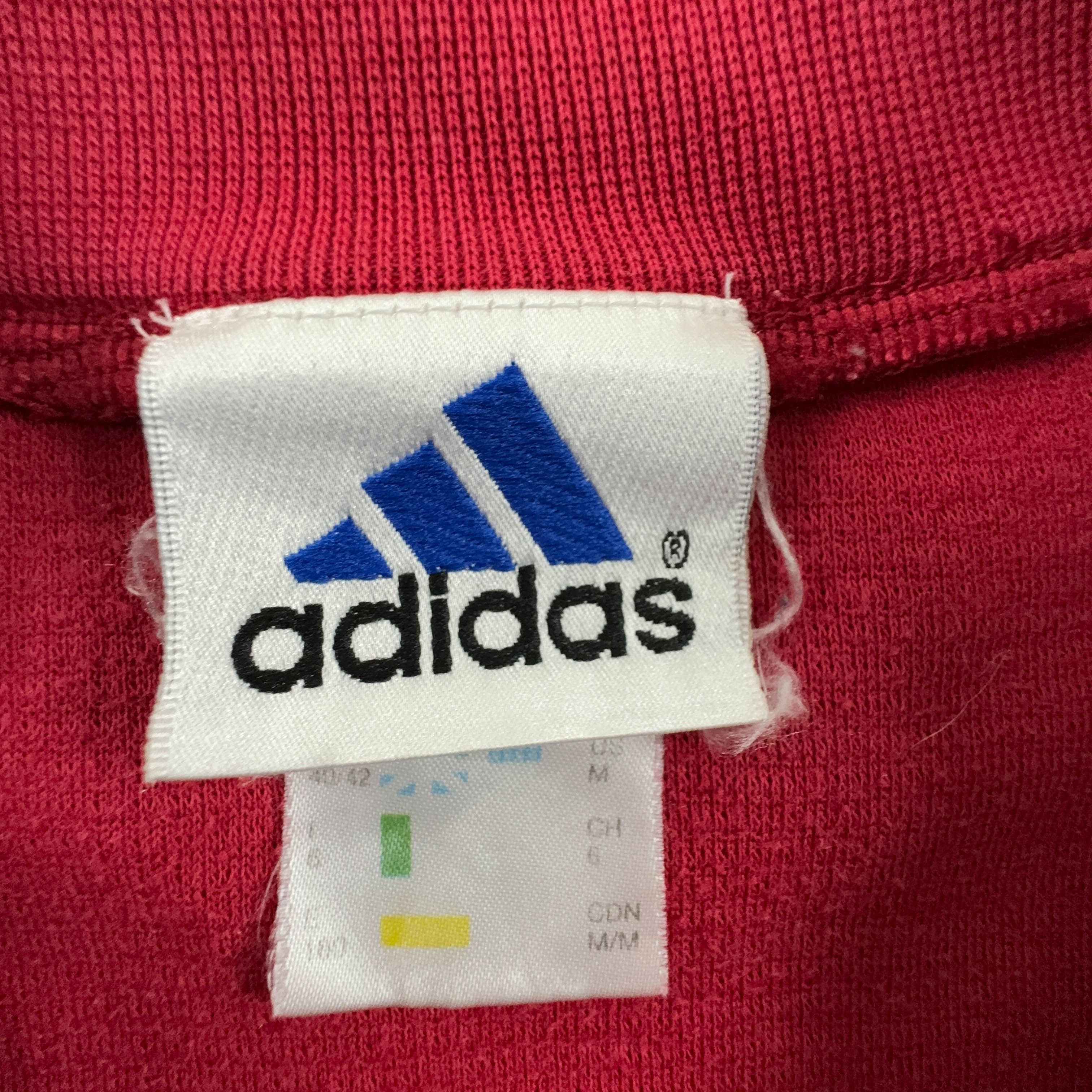Felpa Adidas Vintage rossa a girocollo con stampa sul retro anni 90 - Taglia F180 D6 uomo