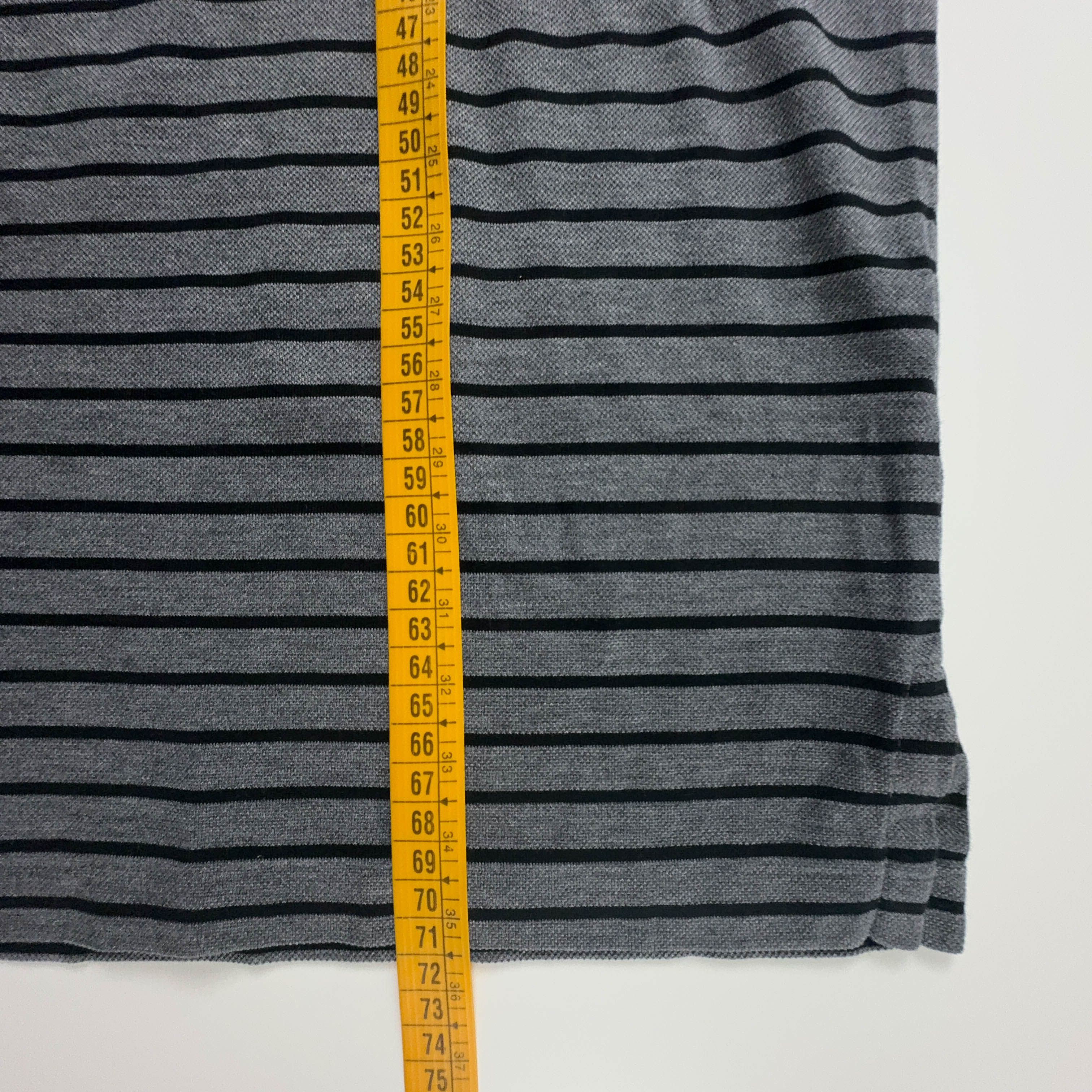 Polo Ralph Lauren a righe grigia e nera slim fit - Taglia L uomo