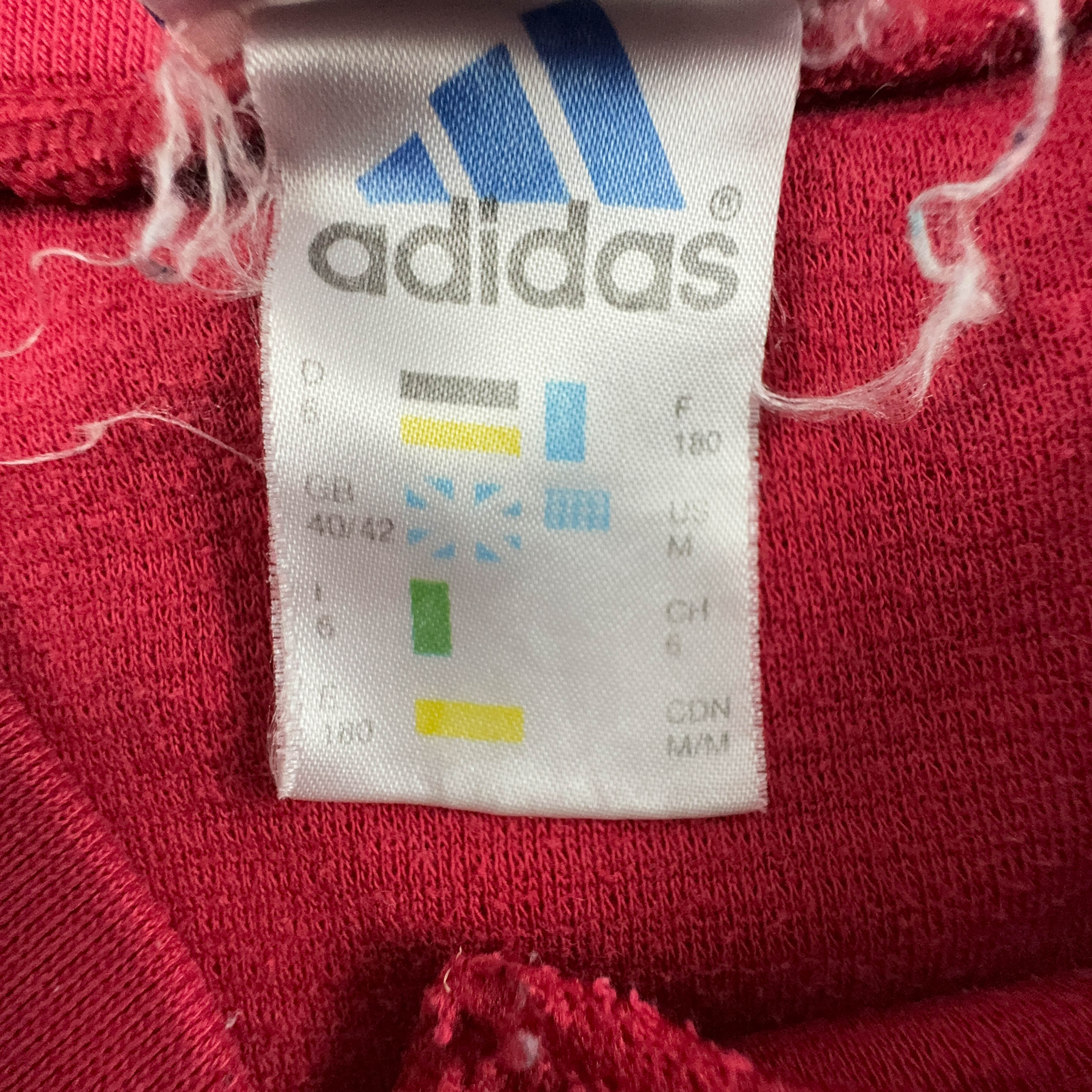 Felpa Adidas Vintage rossa a girocollo con stampa sul retro anni 90 - Taglia F180 D6 uomo