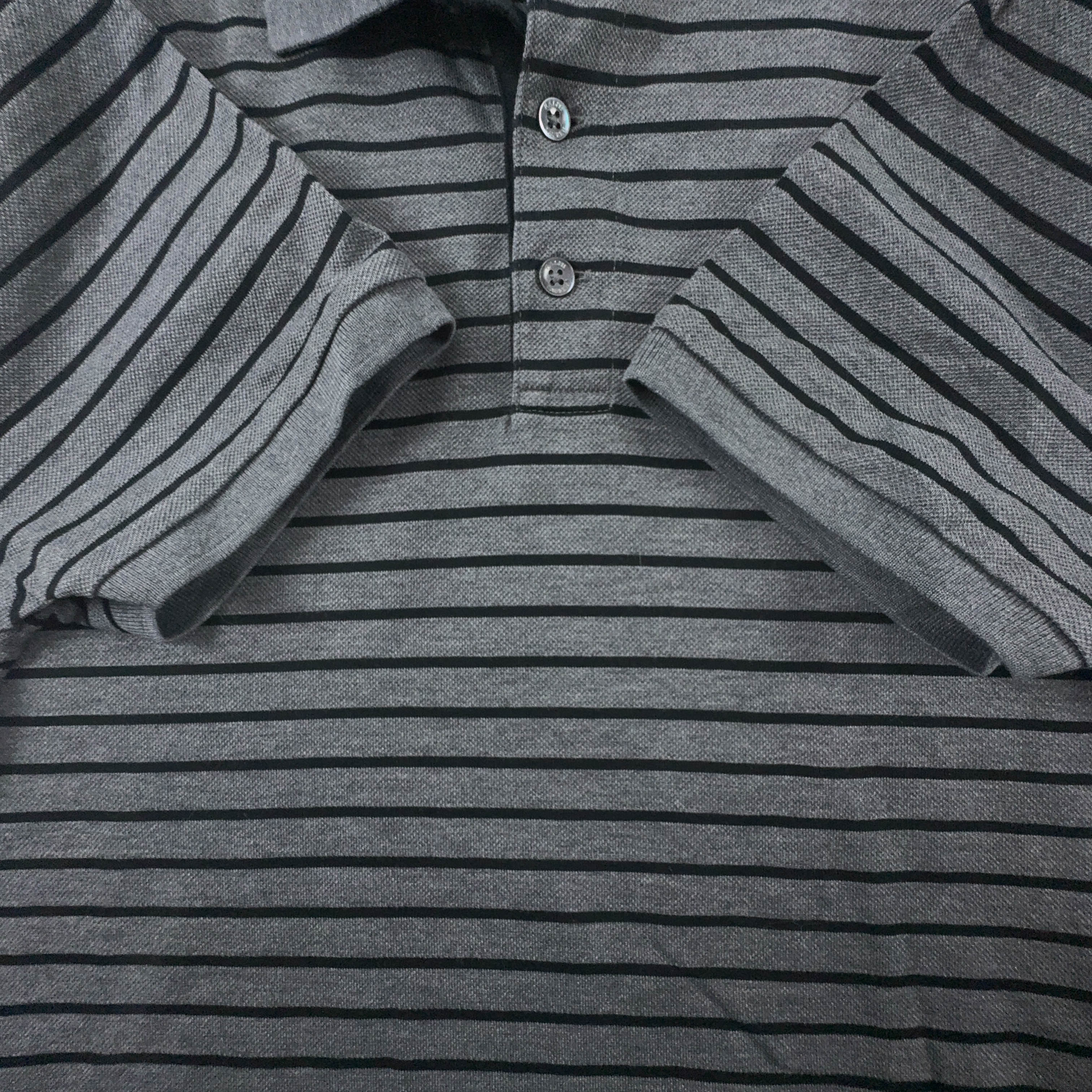 Polo Ralph Lauren a righe grigia e nera slim fit - Taglia L uomo