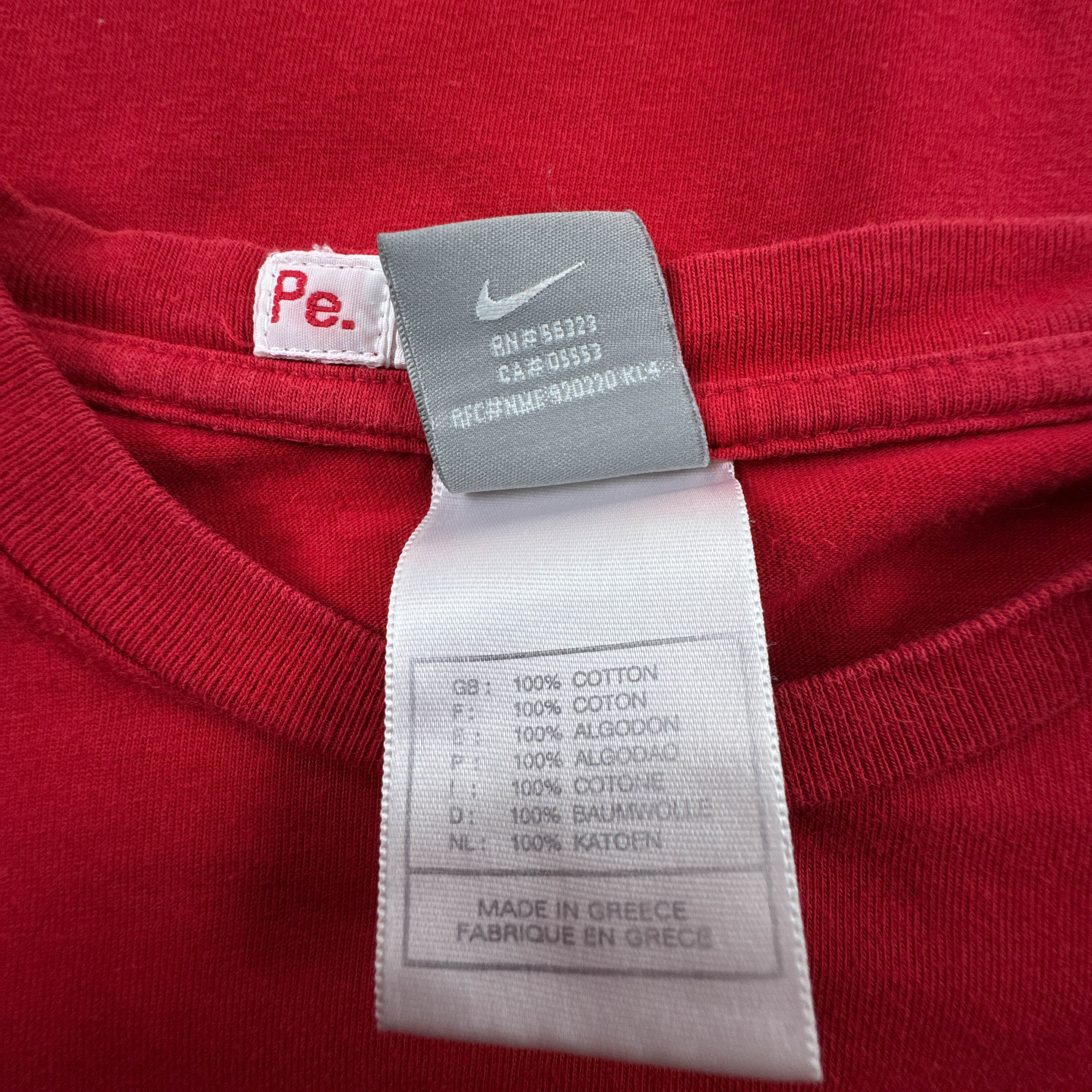 T shirt Nike Vintage rossa con stampa a girocollo in cotone anni 00 - Taglia M uomo