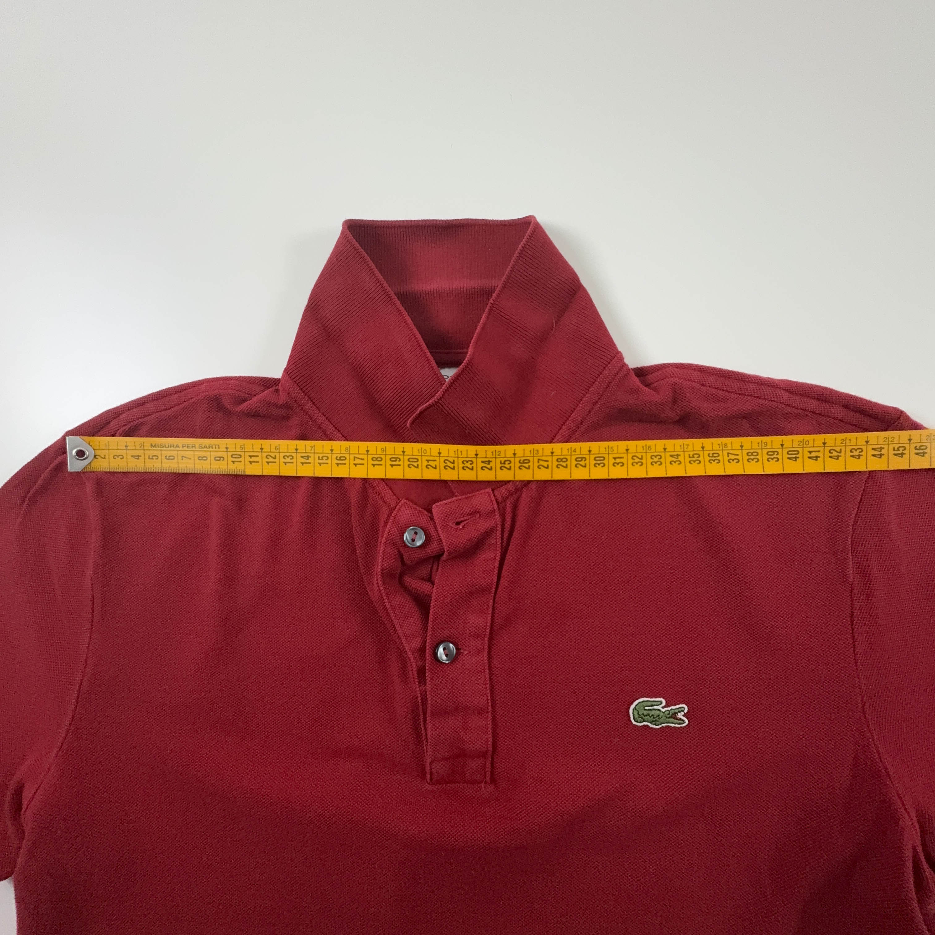 Polo Lacoste rosso scuro a tinta unita in cotone slim fit - Taglia M uomo