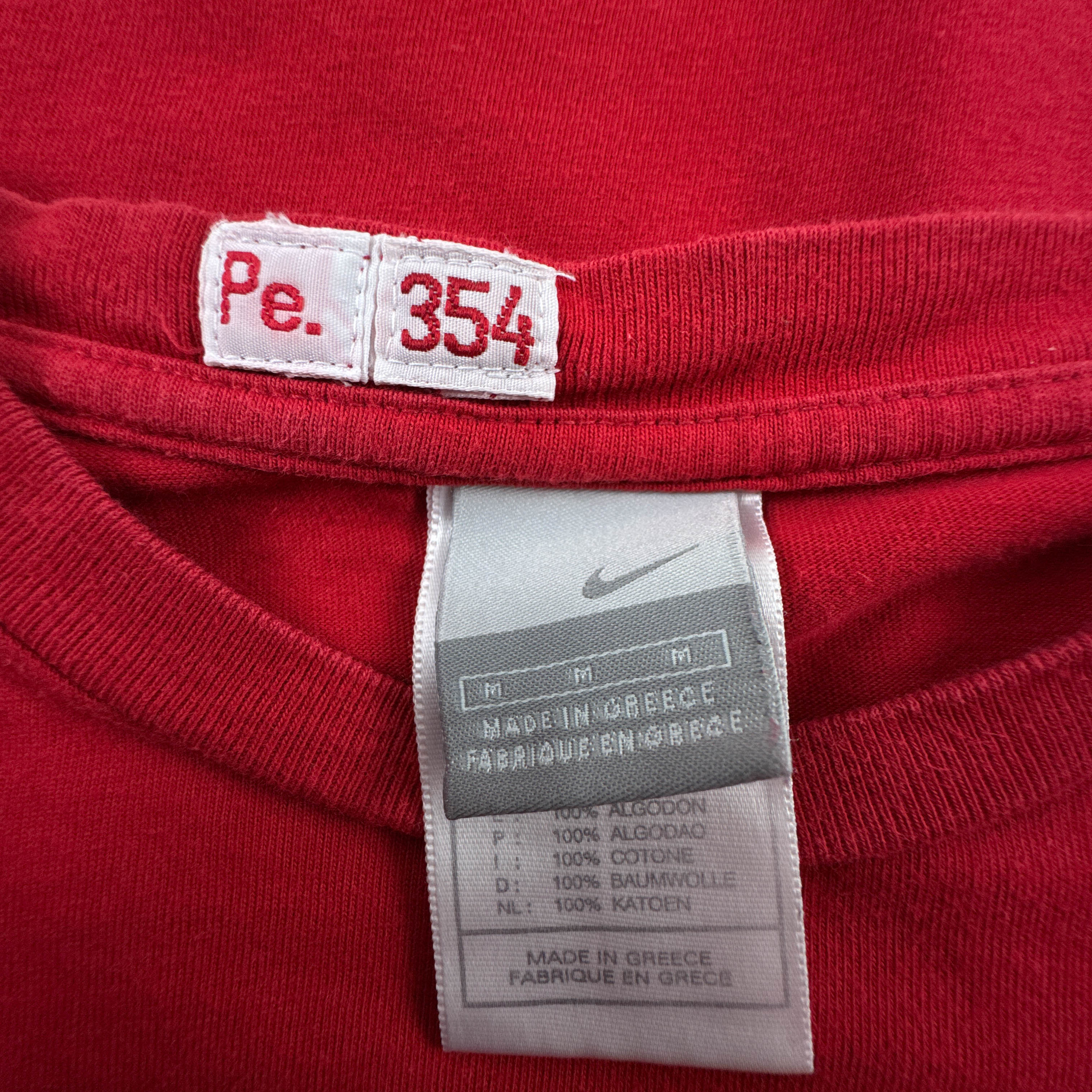 T shirt Nike Vintage rossa con stampa a girocollo in cotone anni 00 - Taglia M uomo