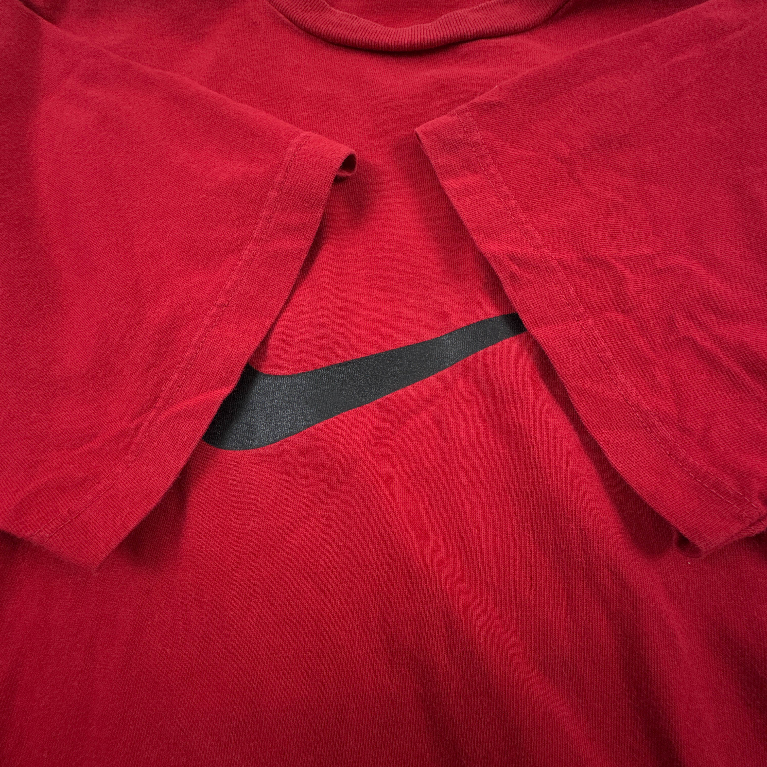 T shirt Nike Vintage rossa con stampa a girocollo in cotone anni 00 - Taglia M uomo