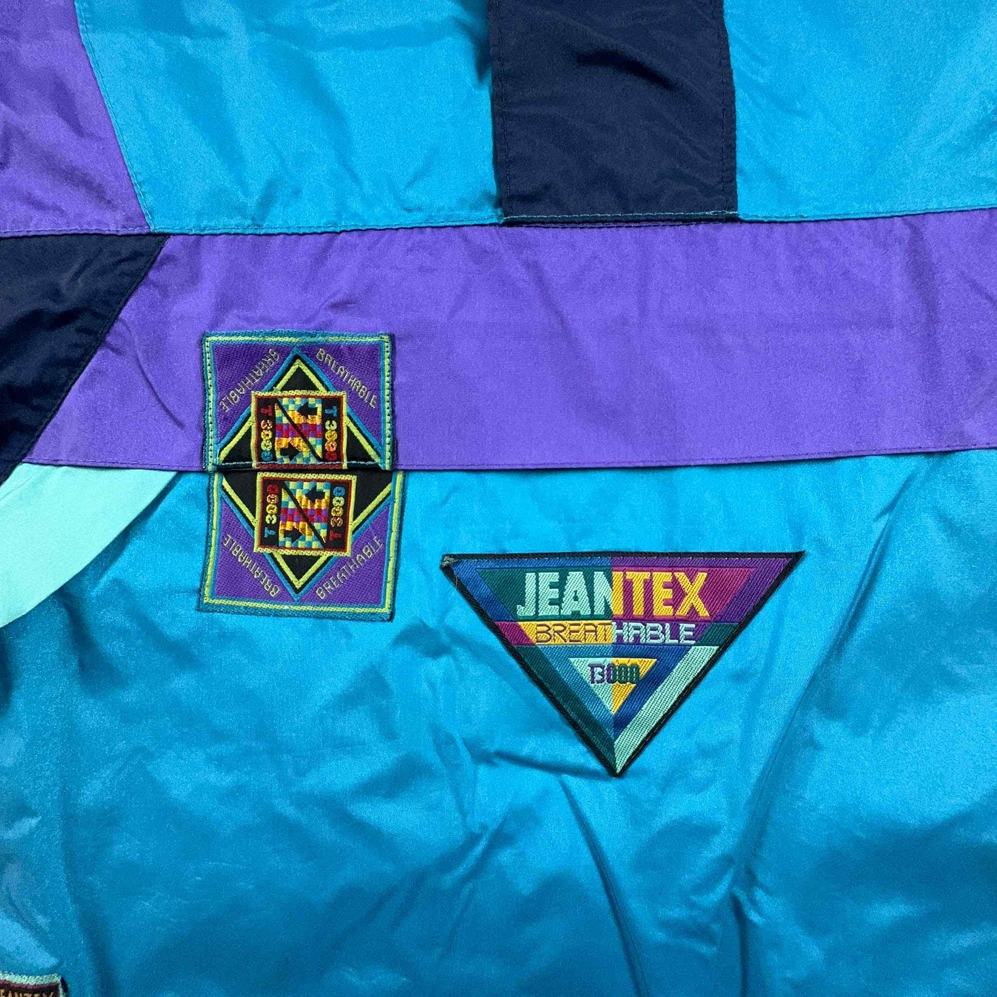 Jeantex Blue Vintage Patch Windbreaker Jacket - Size M/L Men