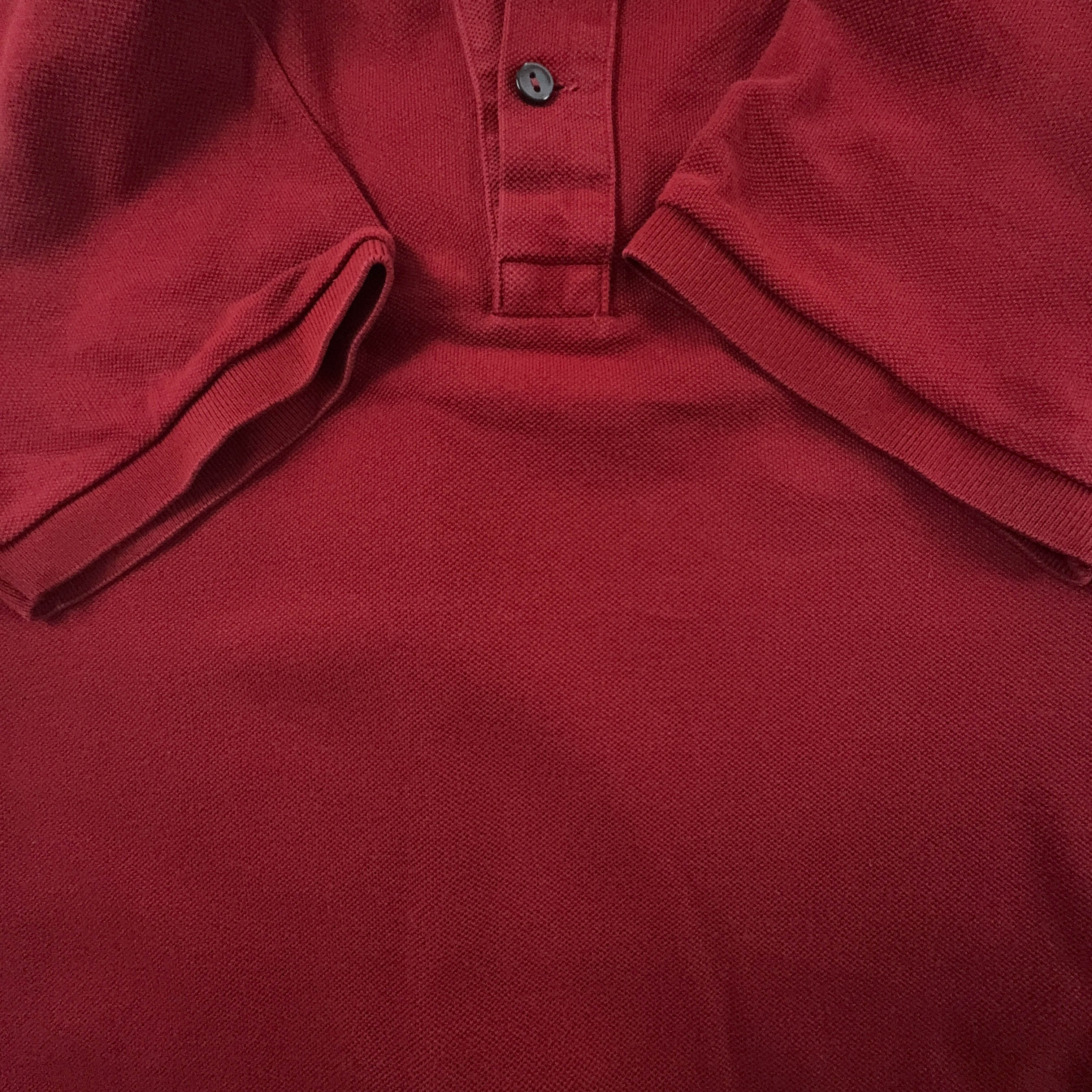 Polo Lacoste rosso scuro a tinta unita in cotone slim fit - Taglia M uomo
