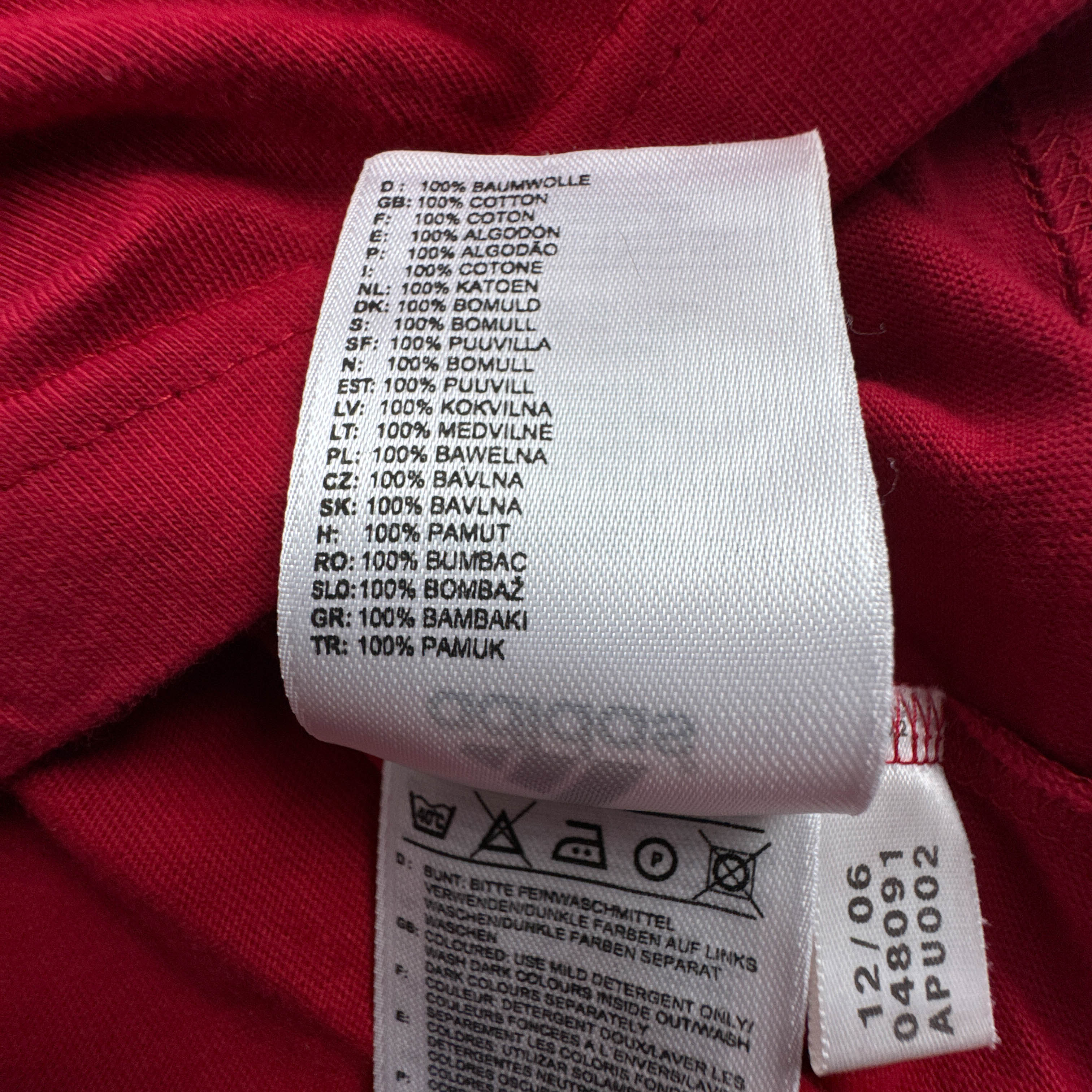 T shirt Adidas nera rossa e bianca a girocollo in cotone - Taglia D6 F180 uomo