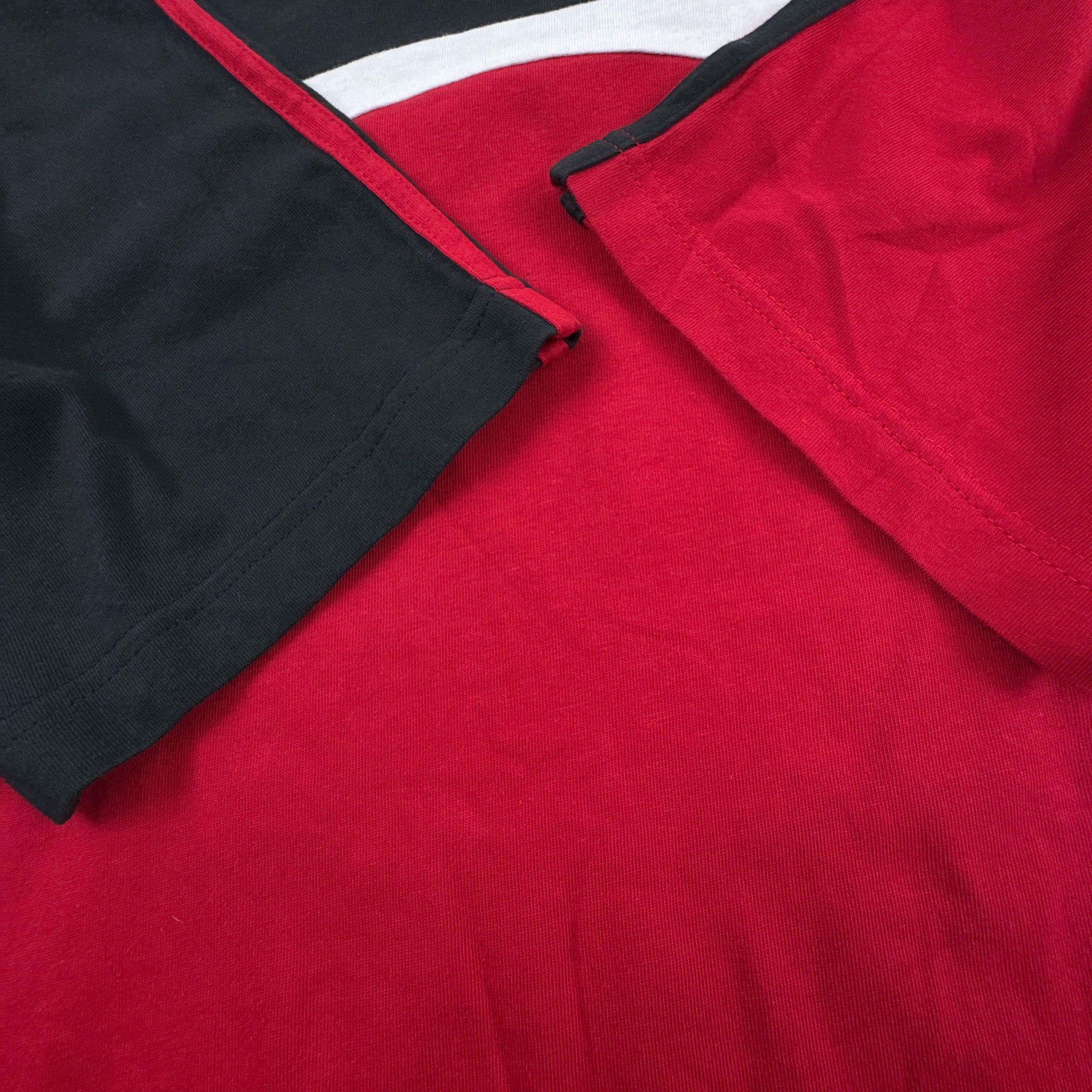 T shirt Adidas nera rossa e bianca a girocollo in cotone - Taglia D6 F180 uomo
