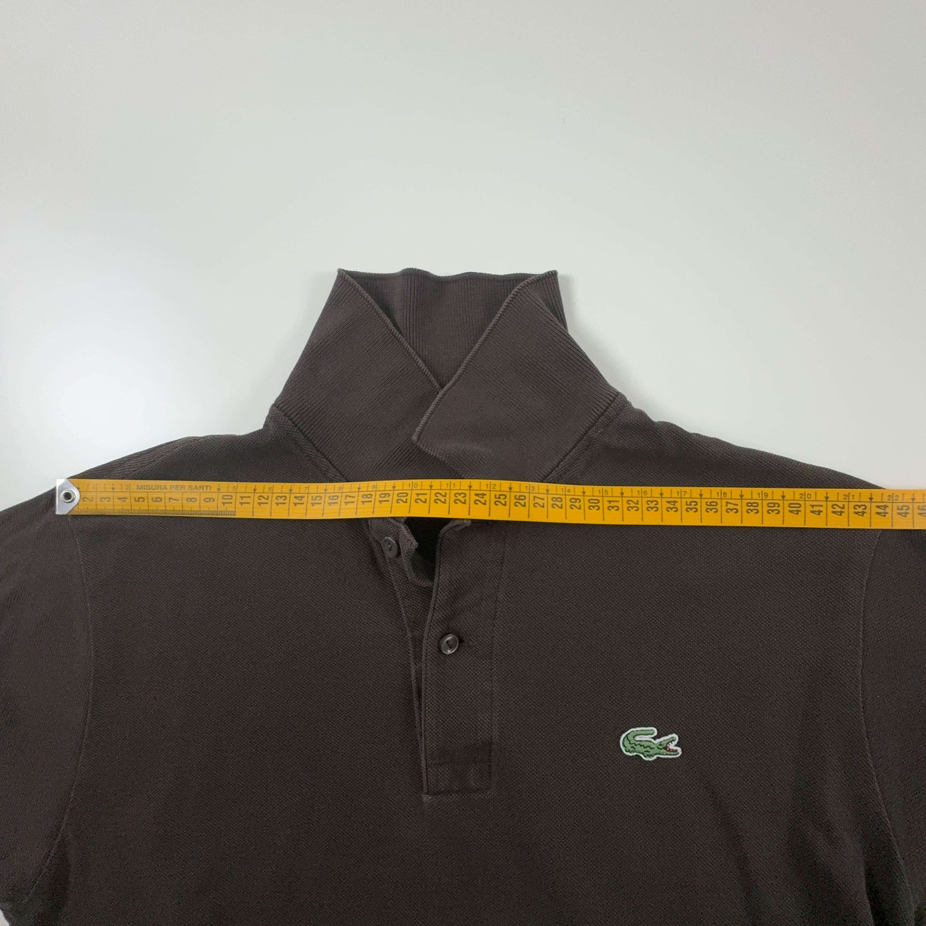 Polo Lacoste marrone scuro a tinta unita - Taglia 3 uomo