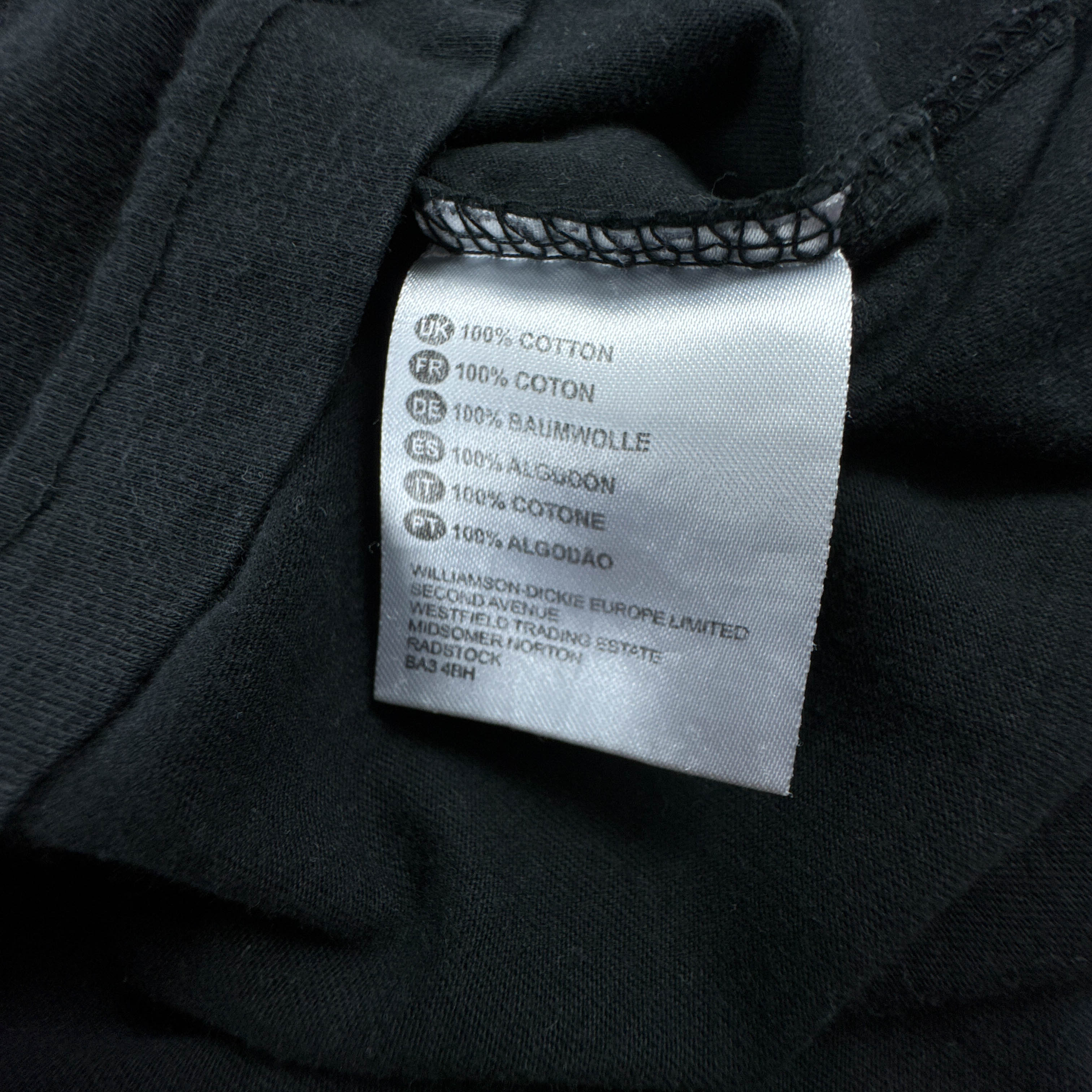 T shirt Dickies nera a girocollo in cotone - Taglia M uomo