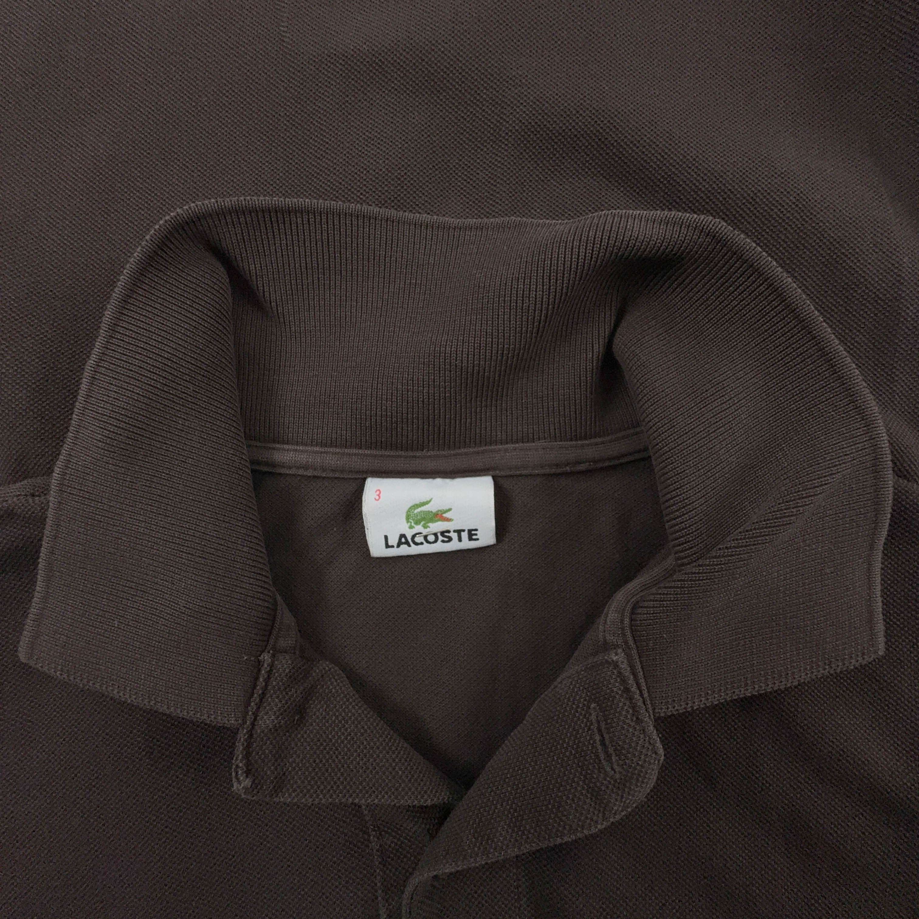 Polo Lacoste marrone scuro a tinta unita - Taglia 3 uomo