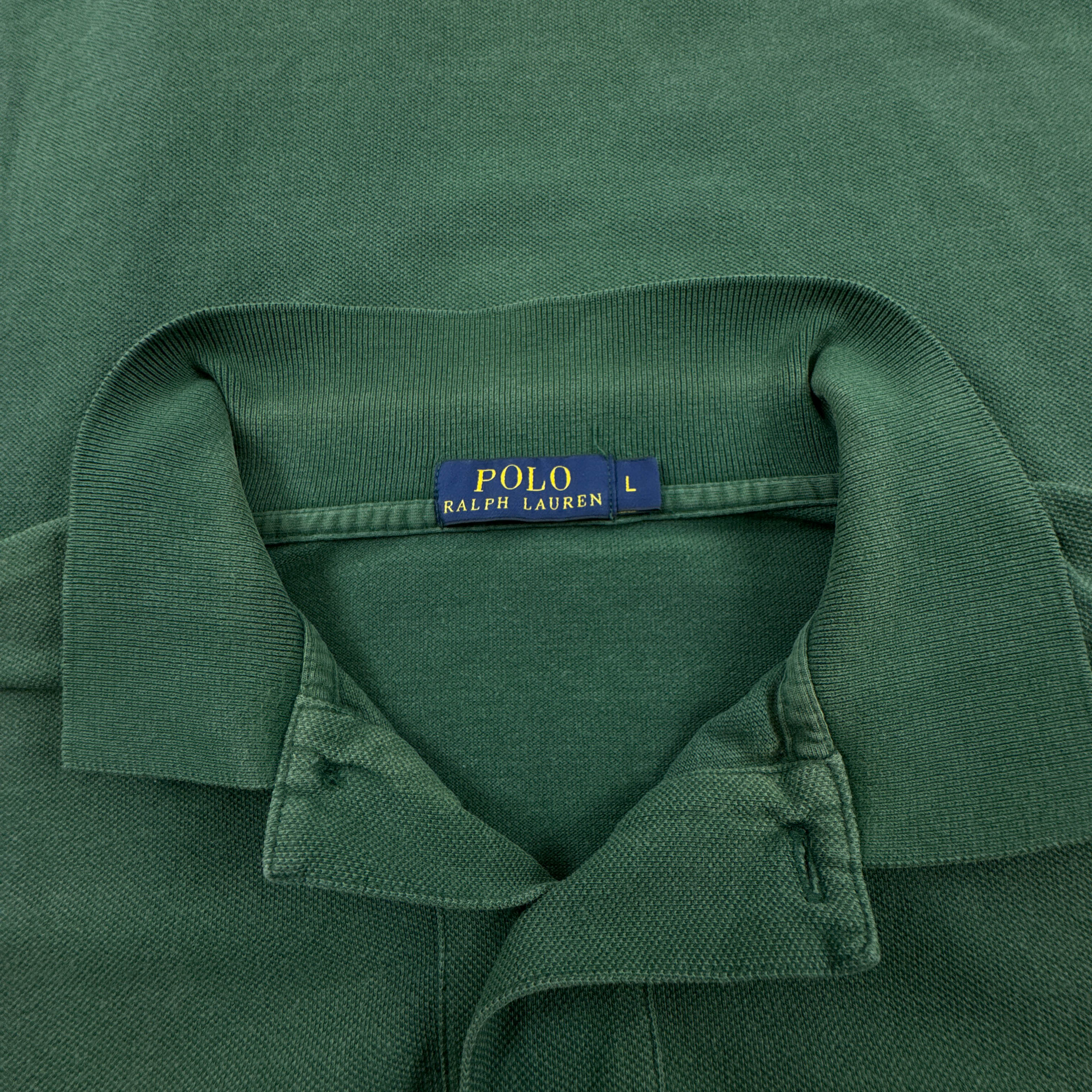 Polo Ralph Lauren verde a tinta unita in cotone - Taglia L uomo